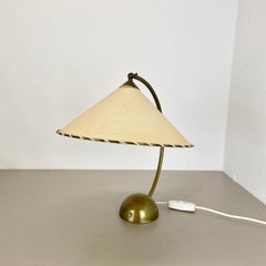 original brass and paper bauhaus Table Light by PITT MÜLLER, Germany, 1950s