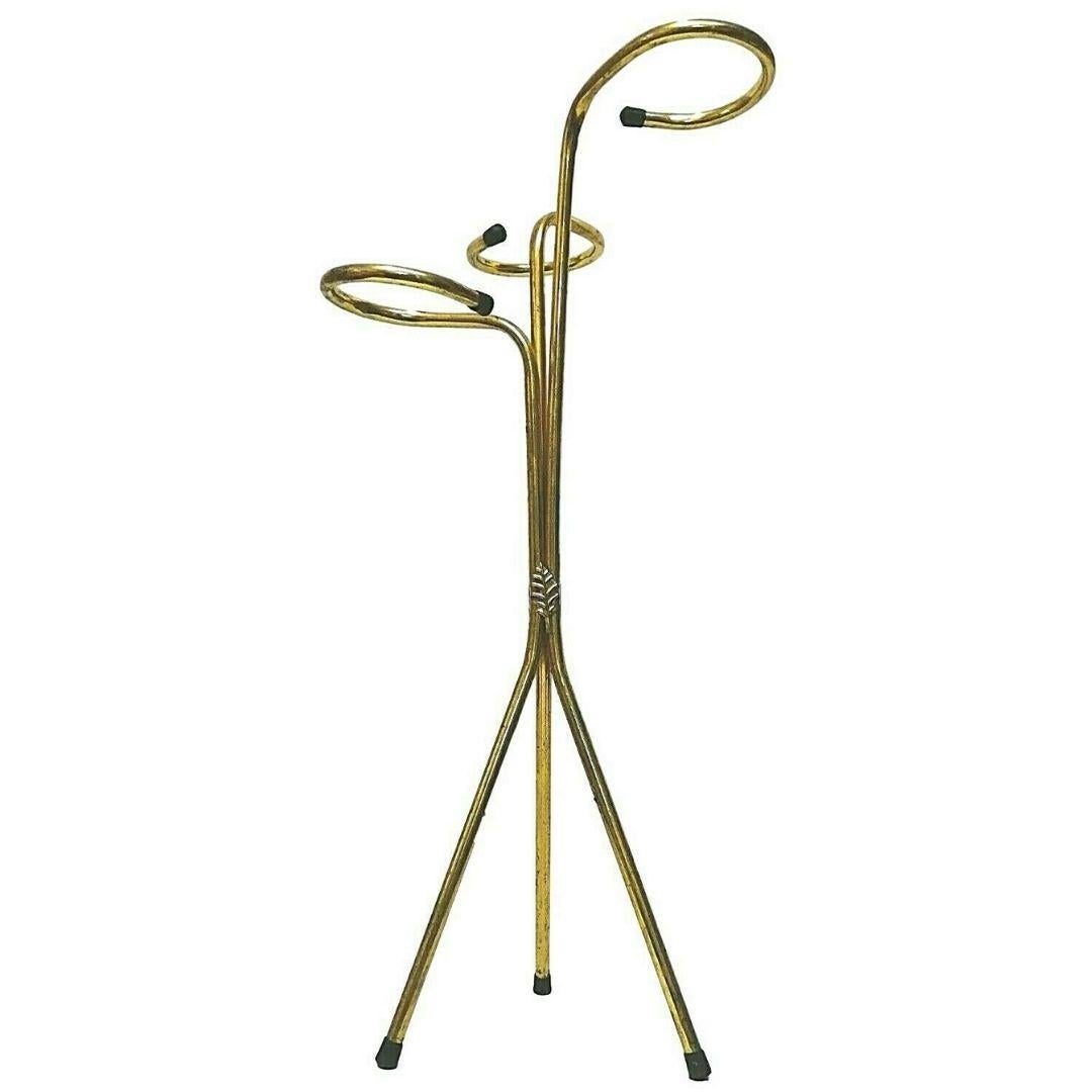 Mid-20th Century Original Brass Plant Holder, Tripod Base, 1960s For Sale