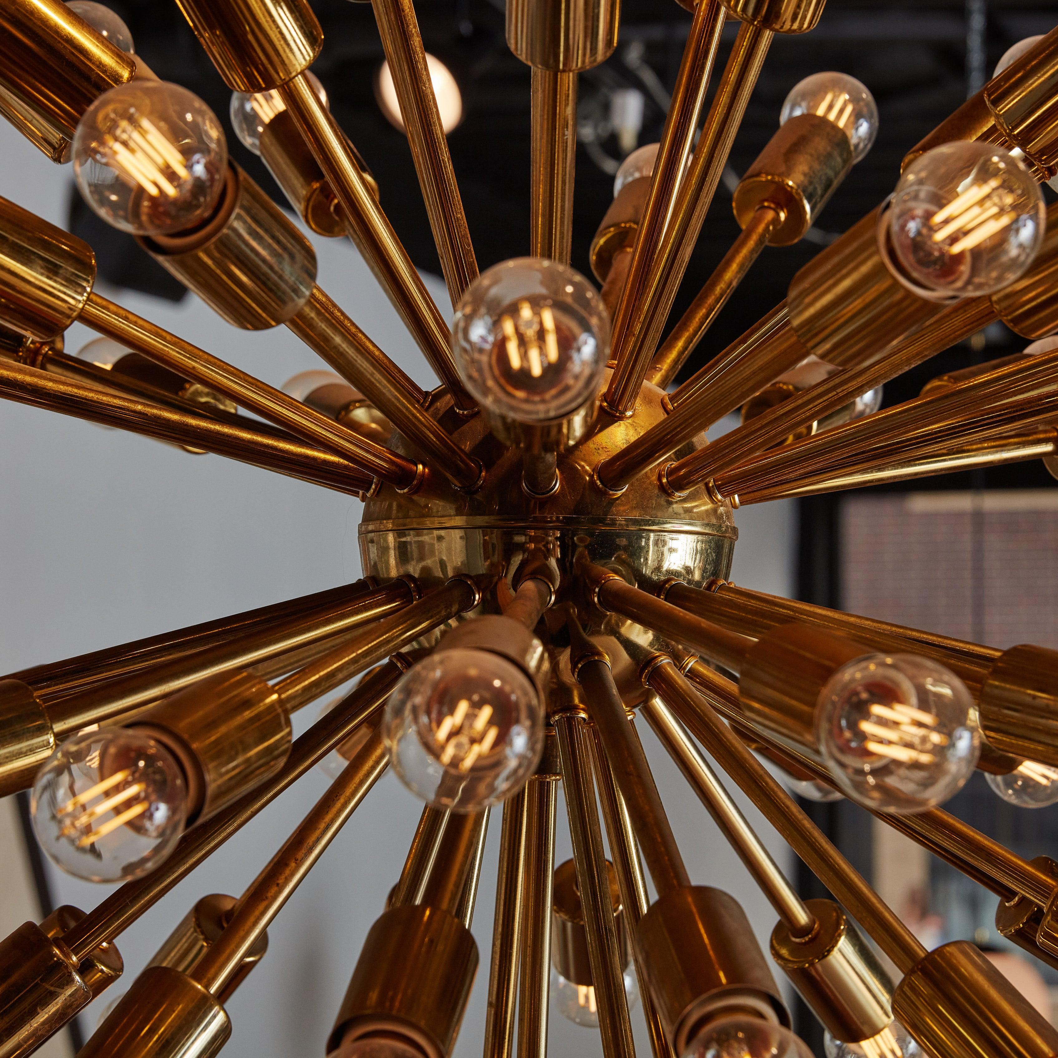 Original Brass Sputnik Chandelier, USA 1960s For Sale 4