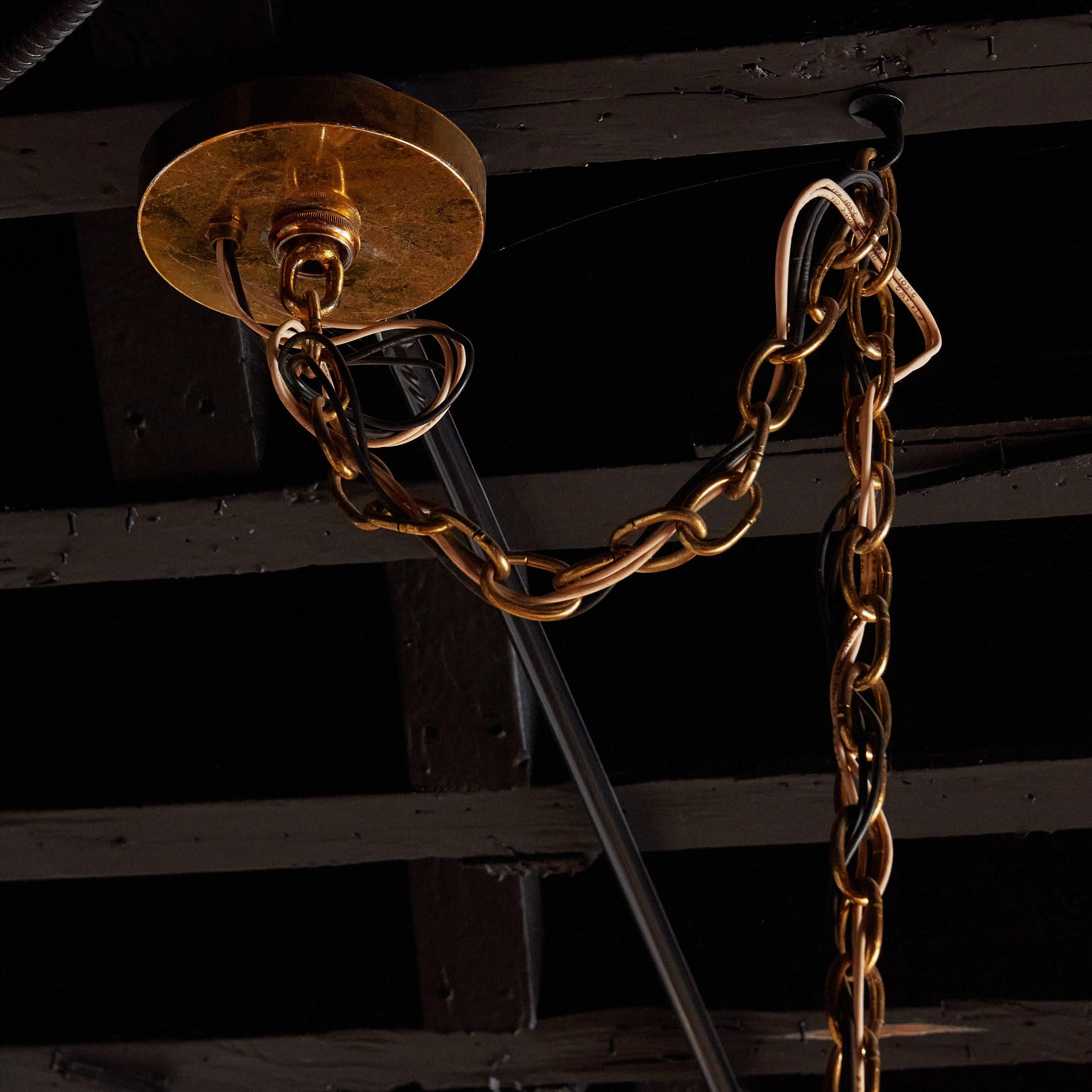 Original Brass Sputnik Chandelier, USA 1960s In Excellent Condition For Sale In Chicago, IL