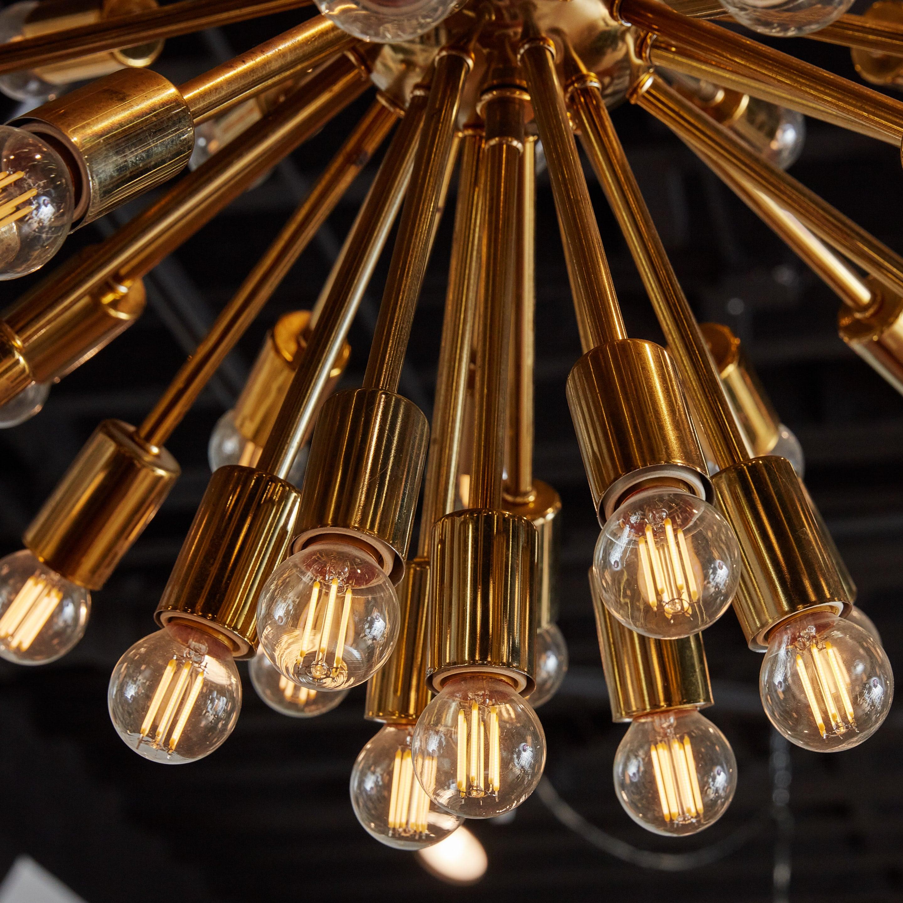 Original Brass Sputnik Chandelier, USA 1960s For Sale 1