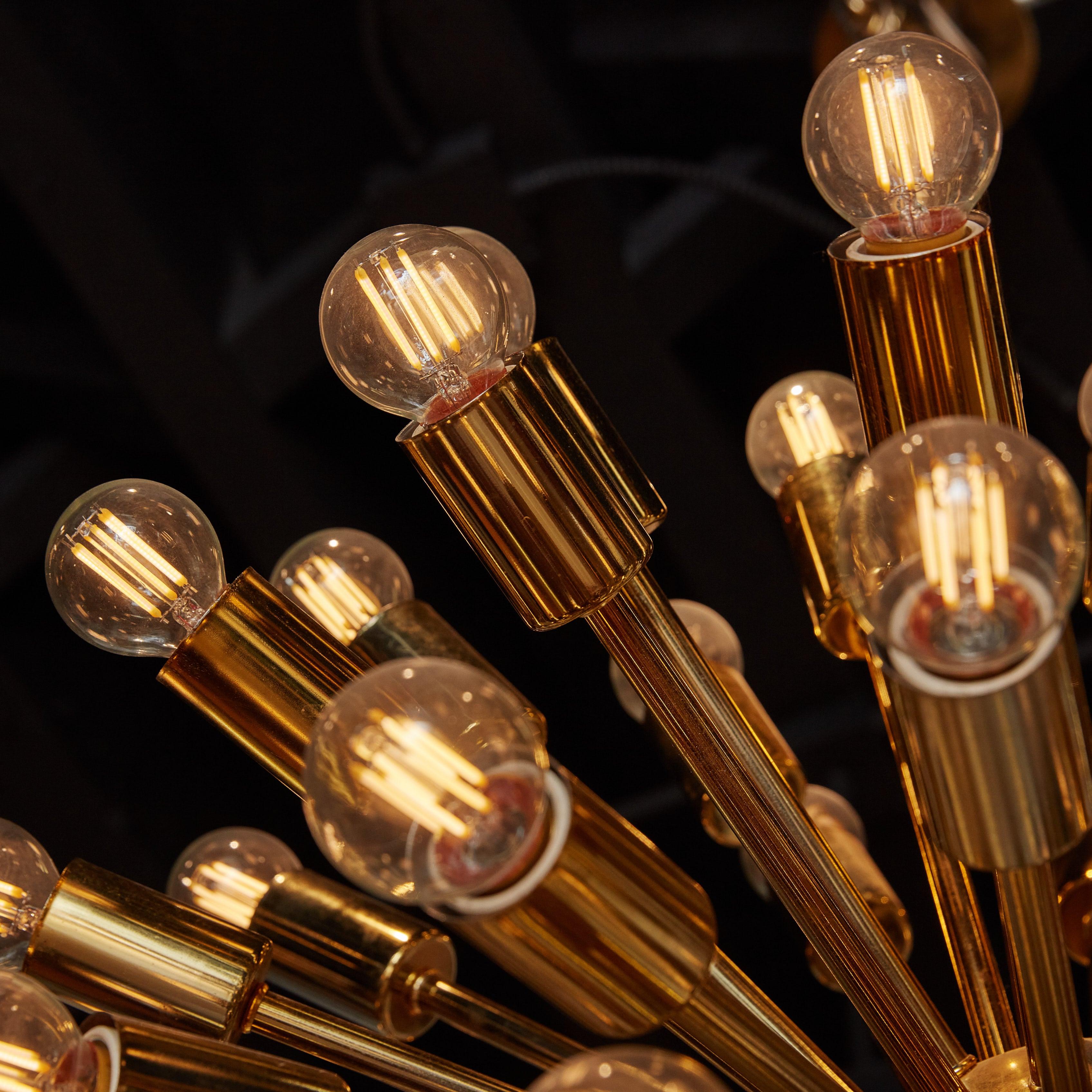Original Brass Sputnik Chandelier, USA 1960s For Sale 2