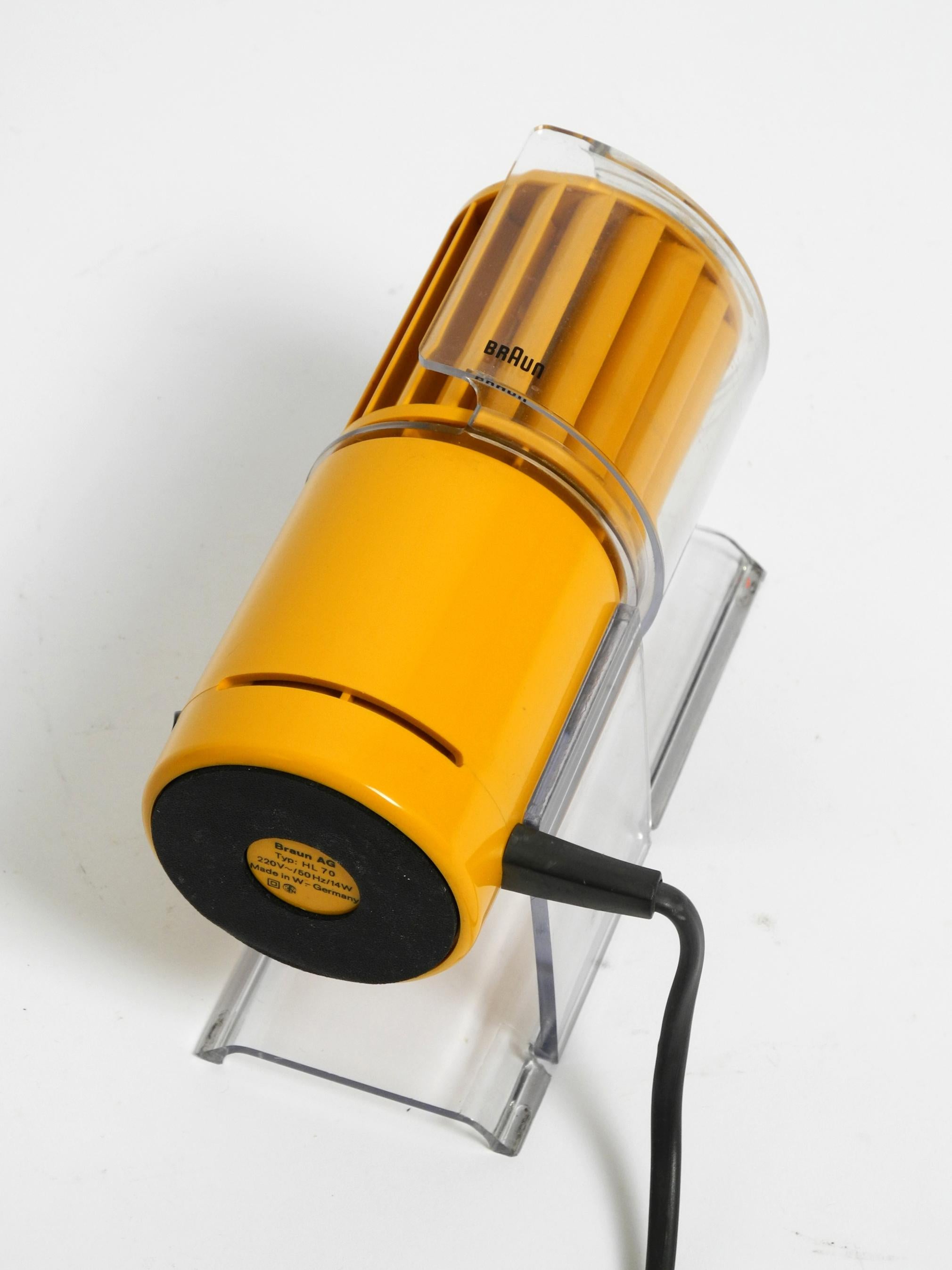 Original BRAUN table fan HL 70 from 1971 in rare orange yellow 5