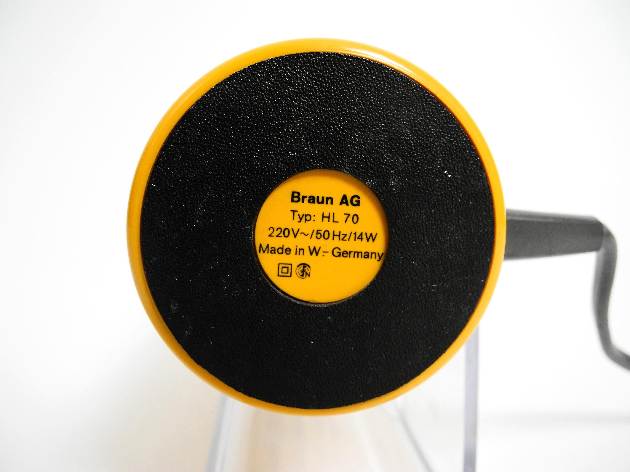 Original BRAUN table fan HL 70 from 1971 in rare orange yellow In Good Condition In München, DE