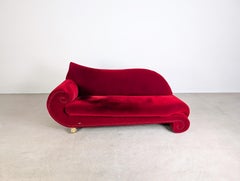 Divano originale Bretz Gaudi Design Divano Recamiere rot samt