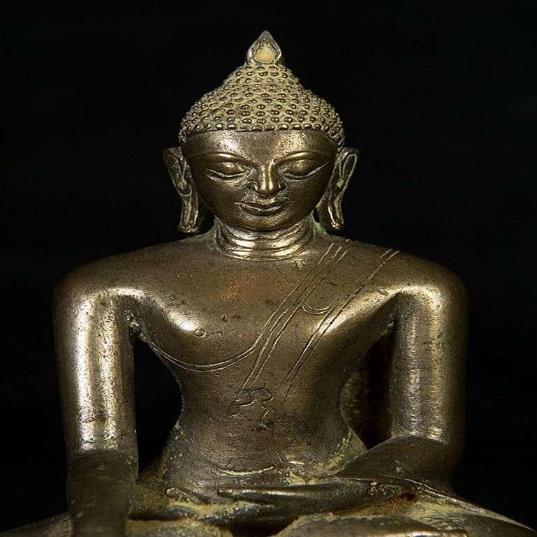 18th Century and Earlier Original Bronze Pagan Buddha Statue from Burma For Sale