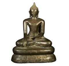Originale Paganische Buddha-Statue aus Bronze aus Birma