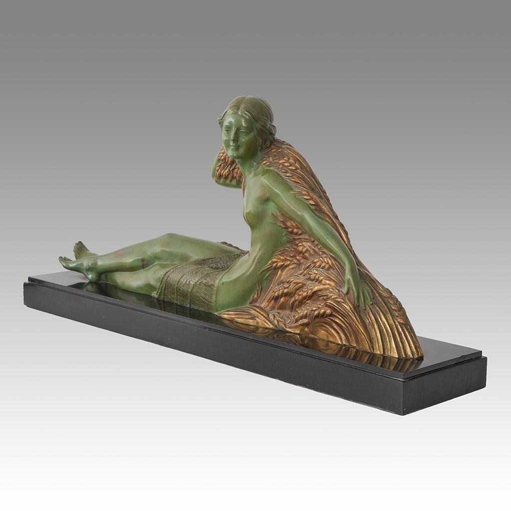 Original Bronze Sculpture by Demetre Chiparus of a Reclining Nude  For Sale 2