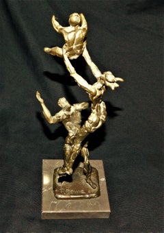 Original Bronze Sculpture "Family" T. Bowie, 1969
