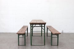 Original Brown German Beer Garden Table and Bench Set