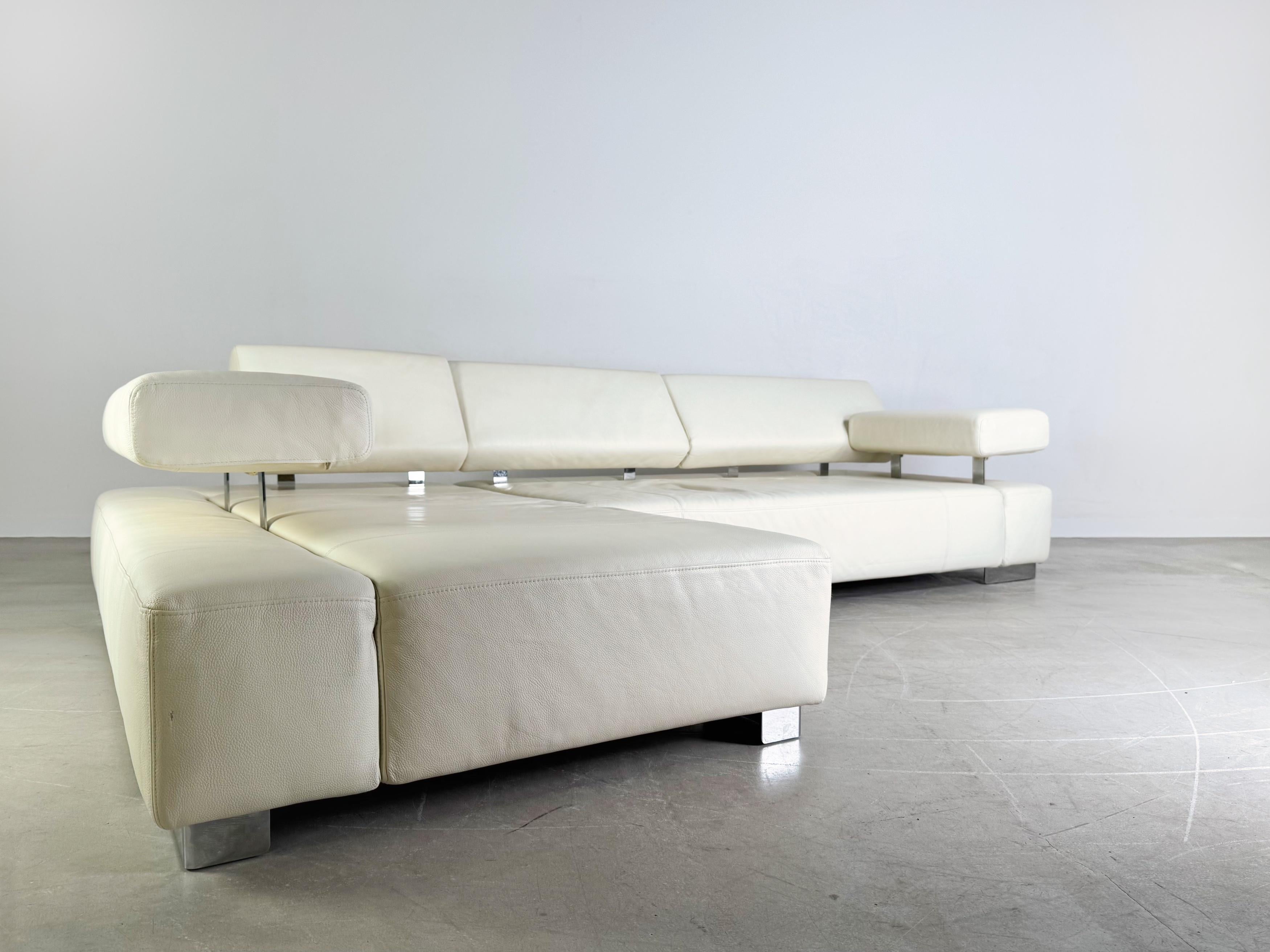 Pelle Divano originale Brühl Ecksofa Sunrise Design Sofa Lederer Couch in vendita