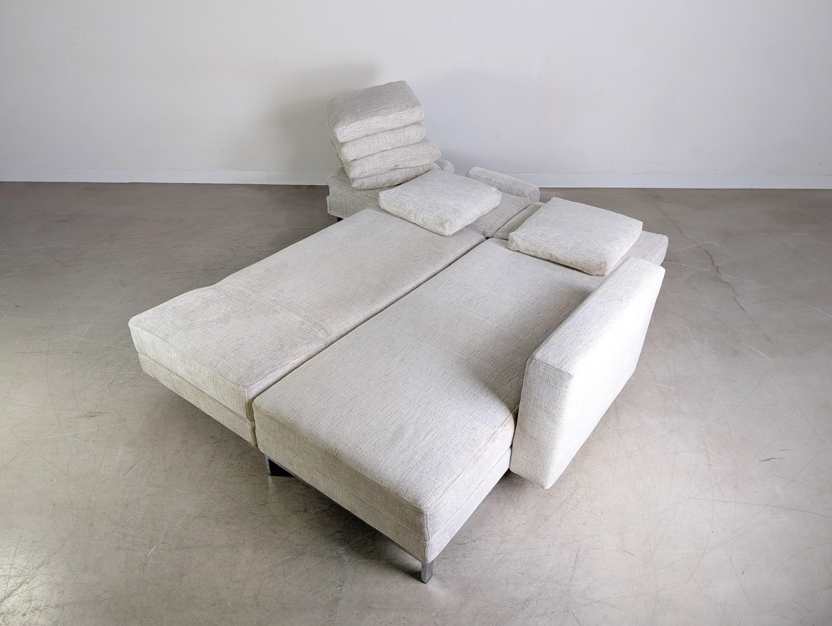 Original Brühl Four Two Ecksofa Stoff Couch Design ausziehbar For Sale 3