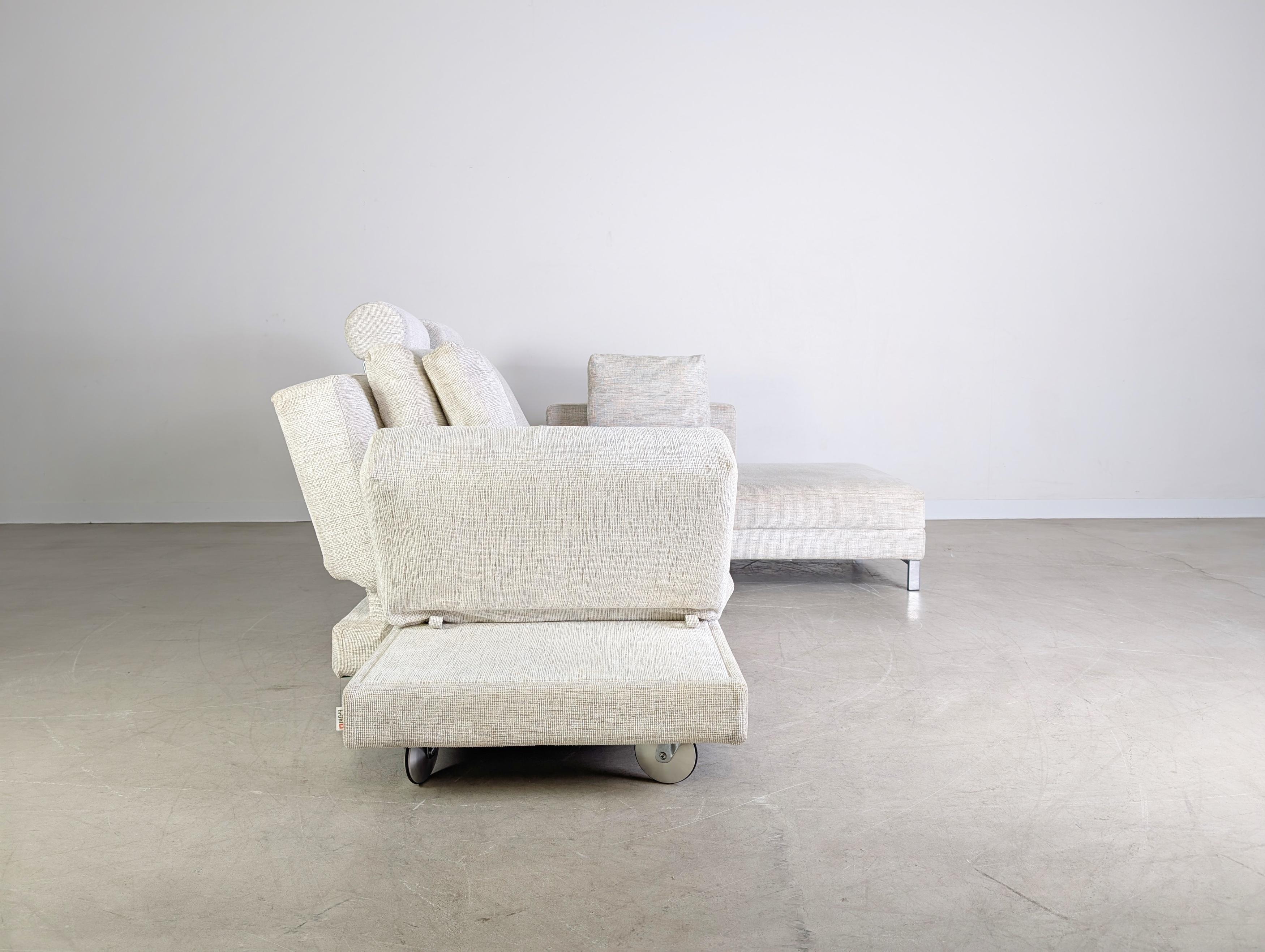 Post-Modern Original Brühl Four Two Ecksofa Stoff Couch Design ausziehbar For Sale