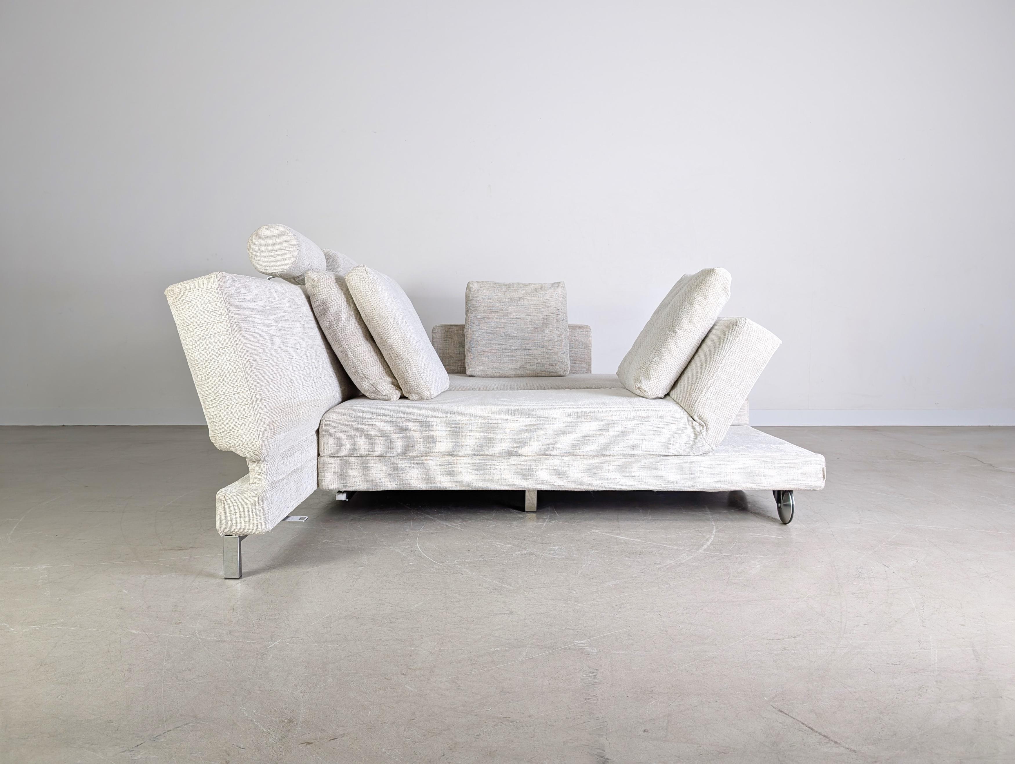 Original Brühl Four Two Ecksofa Stoff Couch Design ausziehbar In Good Condition For Sale In Berlin, DE