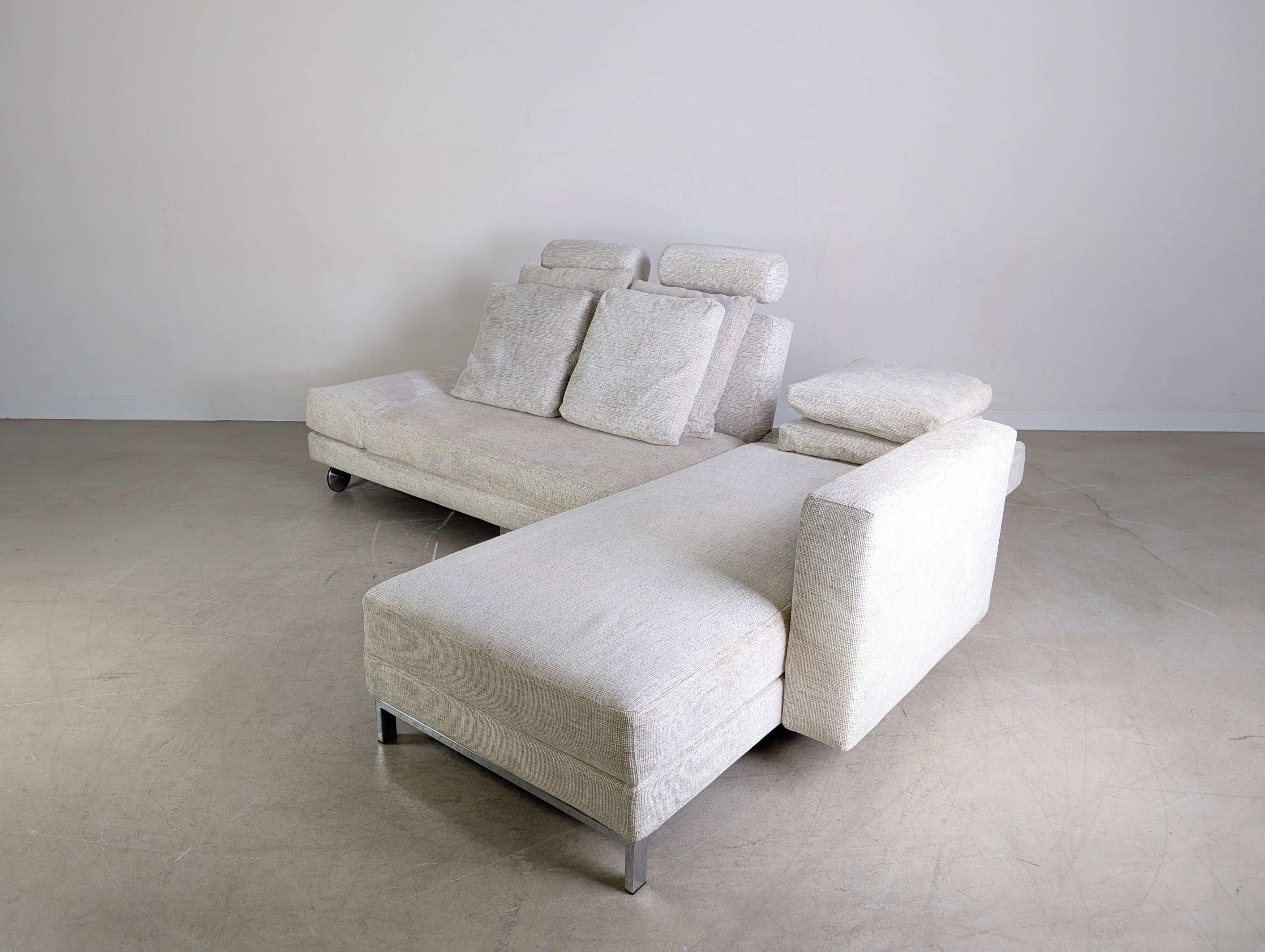 Original Brühl Four Two Ecksofa Stoff Couch Design ausziehbar For Sale 1