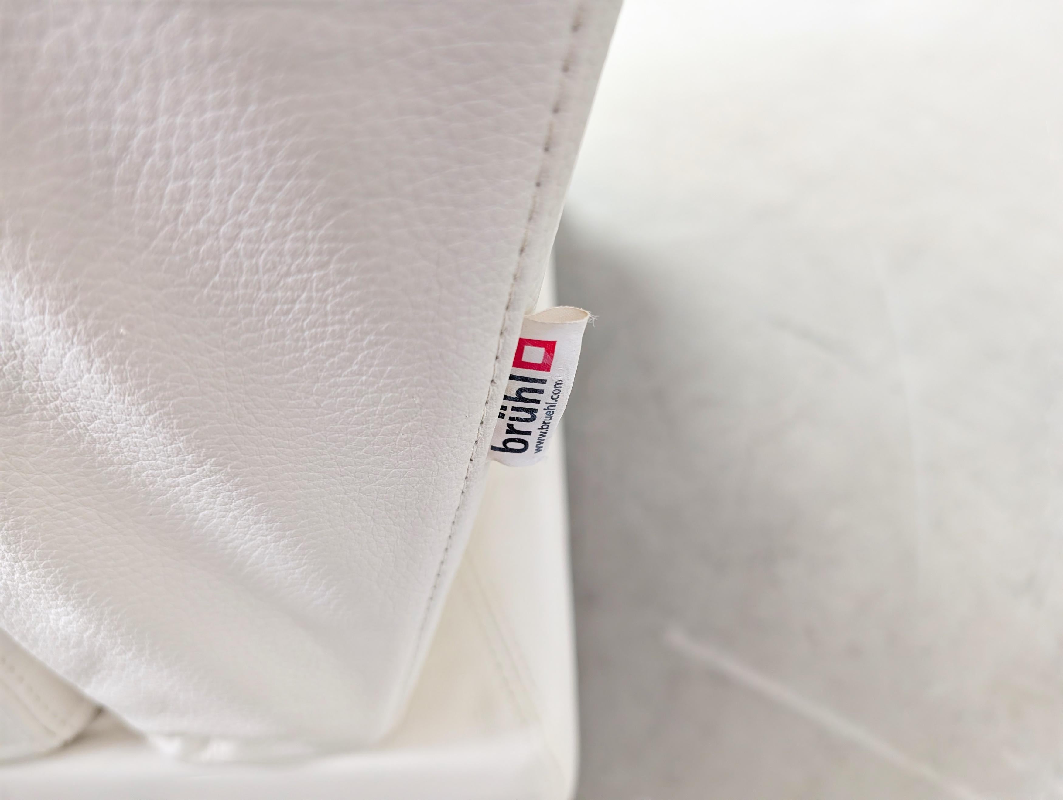 Original Brühl Moule Ecksofa Design Couch Leder weiß klappbar en venta 7