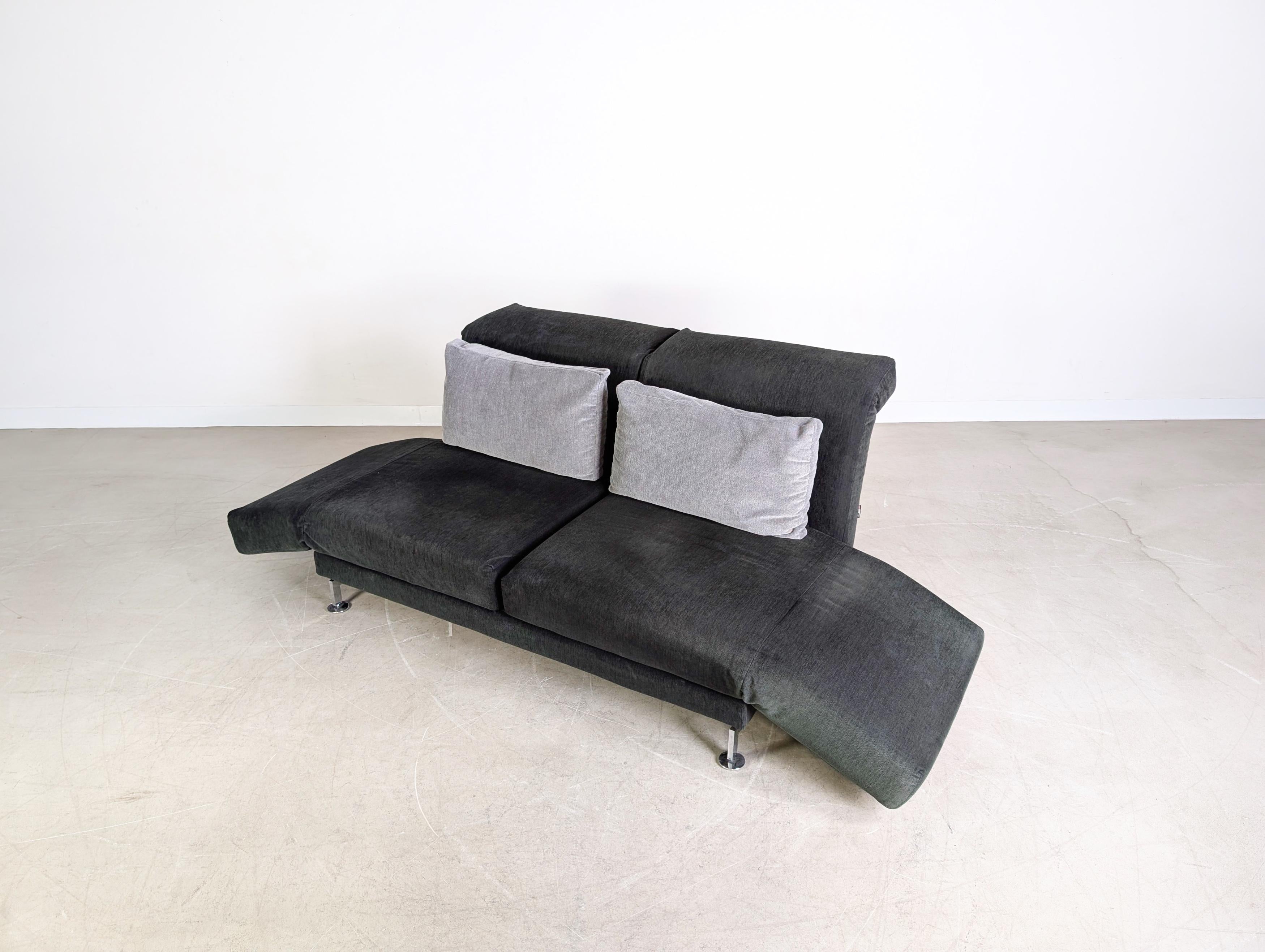 Original Brühl Moule Sofa Couch Schwarz Zweisitzer Design (Stoff) im Angebot