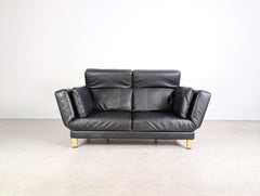 Original Brühl Moule Sofa Leder Couch Zweisitzer Design klappbar