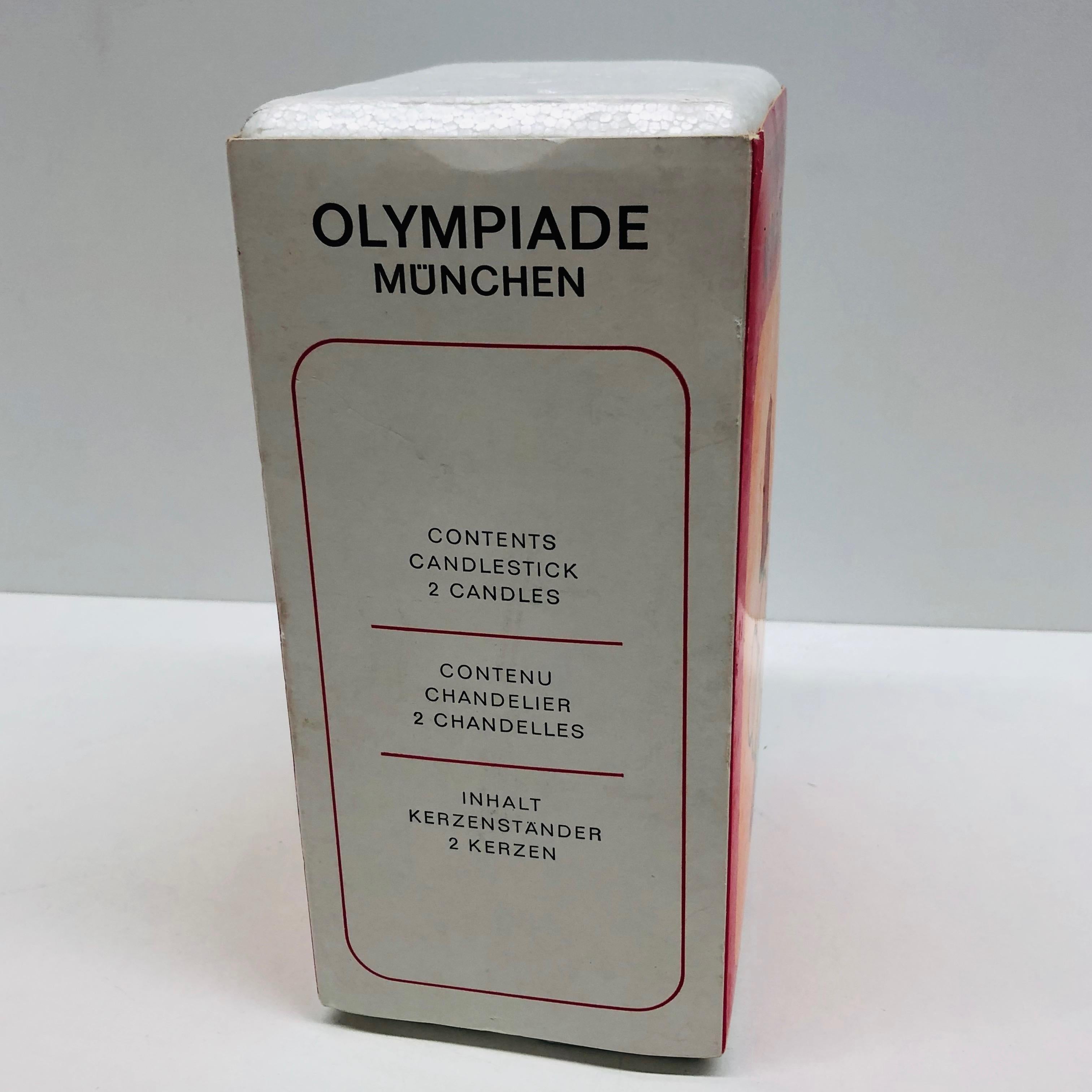 German Original Brutalist Olympic Games 1972 Munich Candlestick Original Box, Rarity For Sale