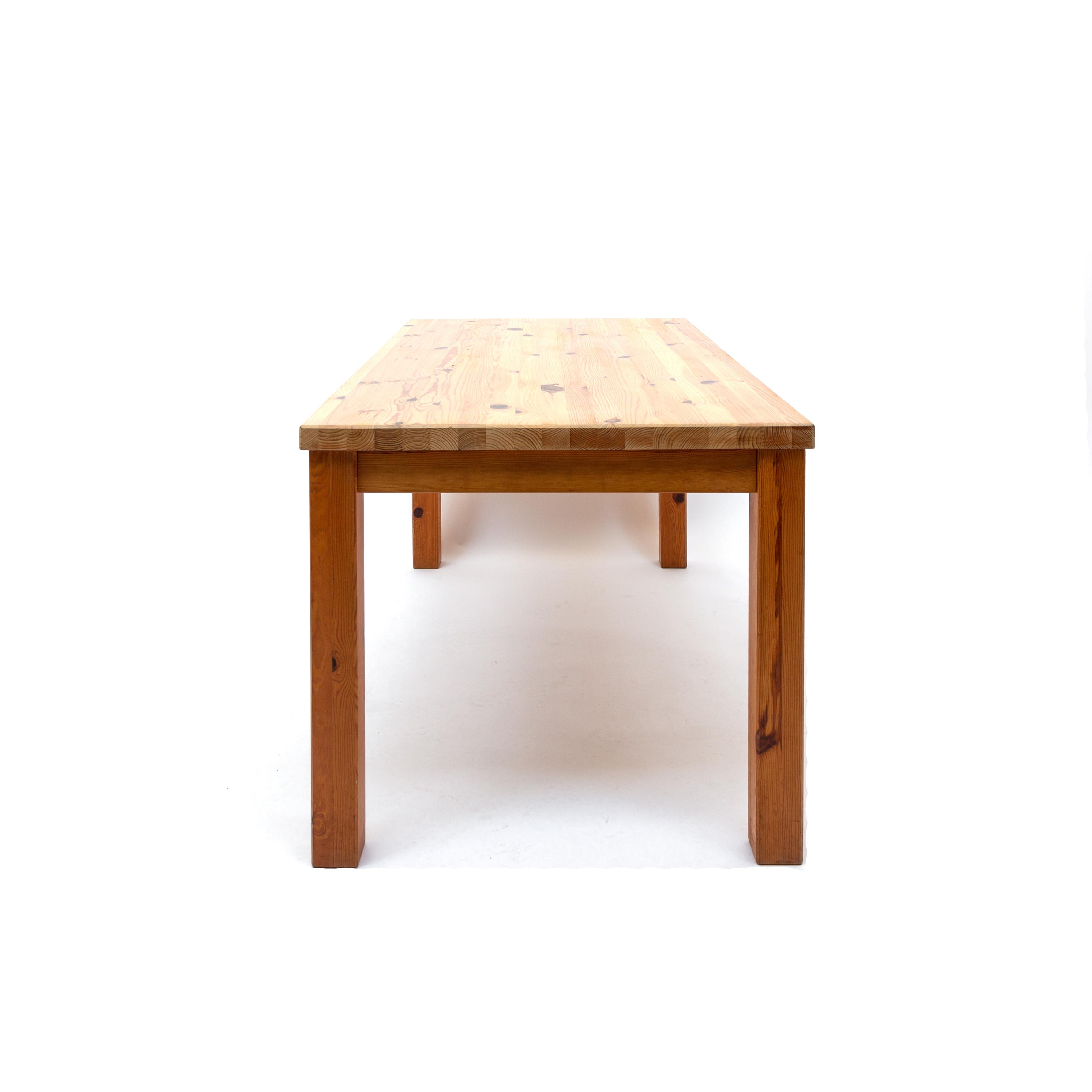 Late 20th Century Original Brutalist Pinewood Dining Table, 1970s