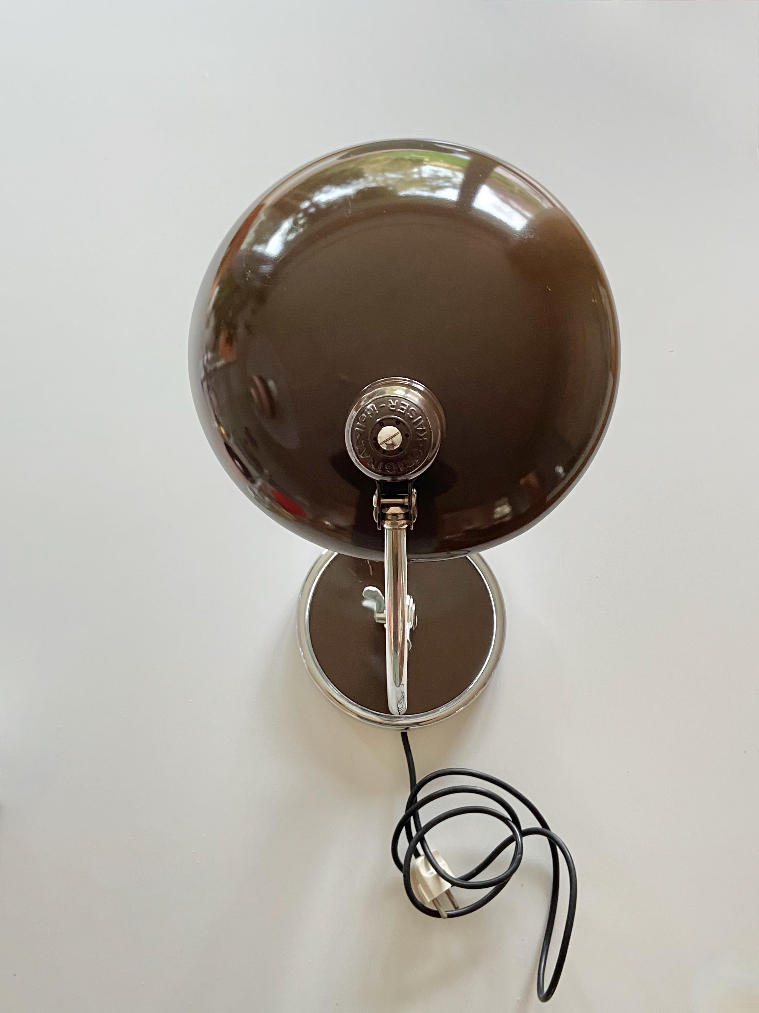 Metal Original brown Christian Dell Table Lamp 6631 Desk Lamp by Kaiser Idell, Germany