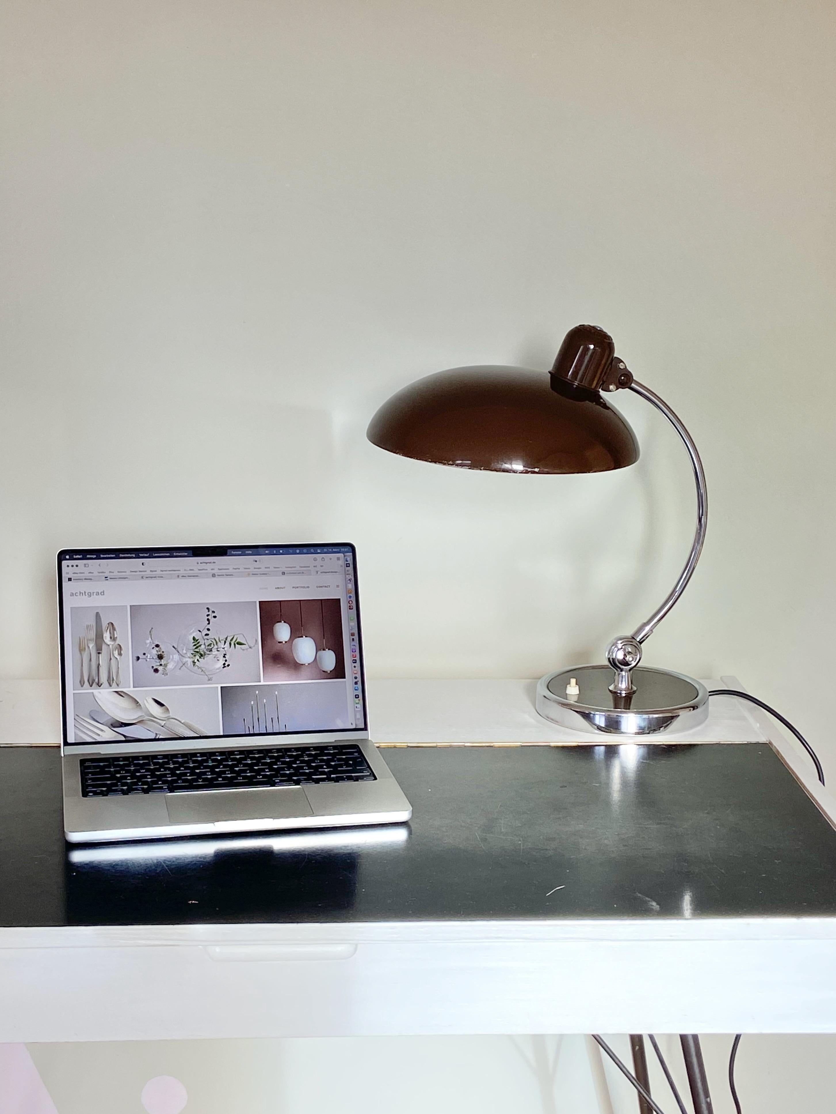 Original brown Christian Dell Table Lamp 6631 Desk Lamp by Kaiser Idell, Germany 3
