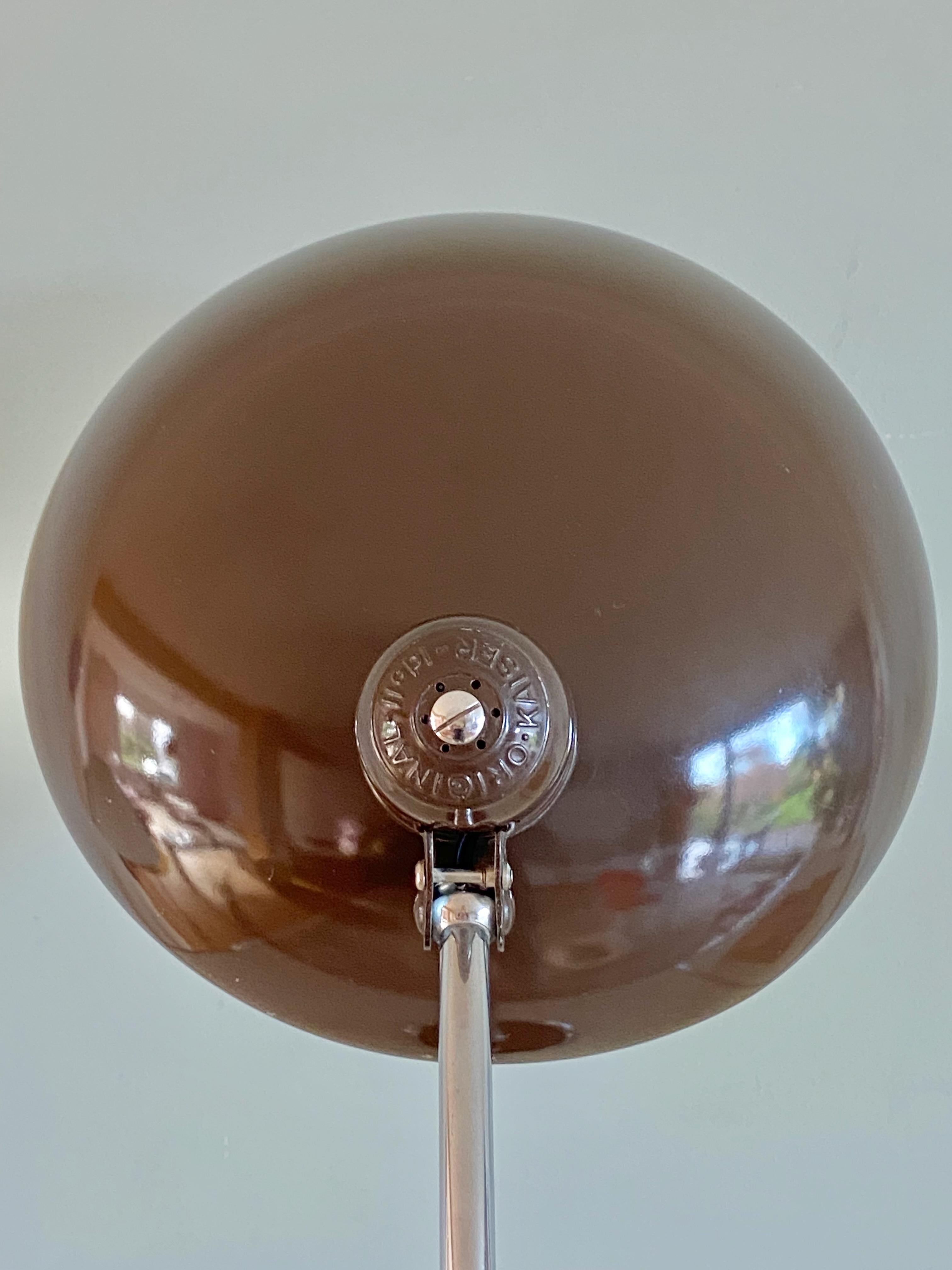 Painted Original brown Christian Dell Table Lamp 6631 Desk Lamp by Kaiser Idell, Germany