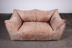 1977 Mario Bellini Buffalo Leather Bambole Loveseat Sofa for B&B Italia