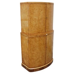 Original Burr Walnut Veneered Art Deco Cocktail Cabinet