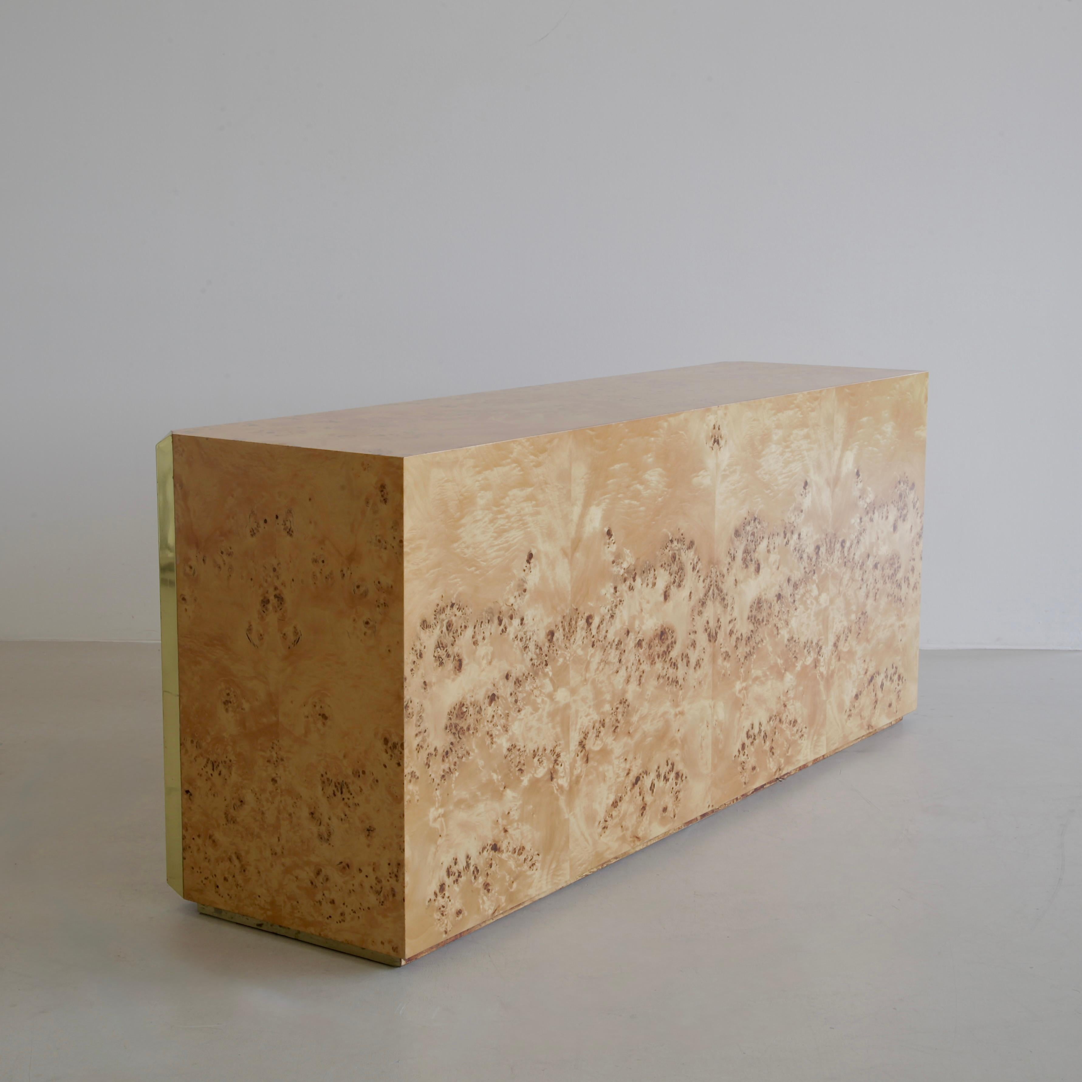 Fine XX secolo Credenza originale in Wood a 3 ante di Willy Rizzo, Sabot 1972 in vendita