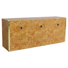 Original Burr Wood 3-door Sideboard by Willy RIZZO, Sabot 1972