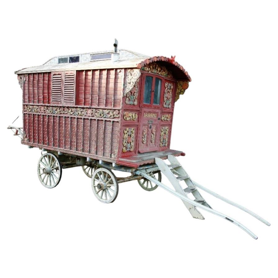Original Burton's Styles Showman Wagon, Antique Wood, Circa 1900-1909 For Sale