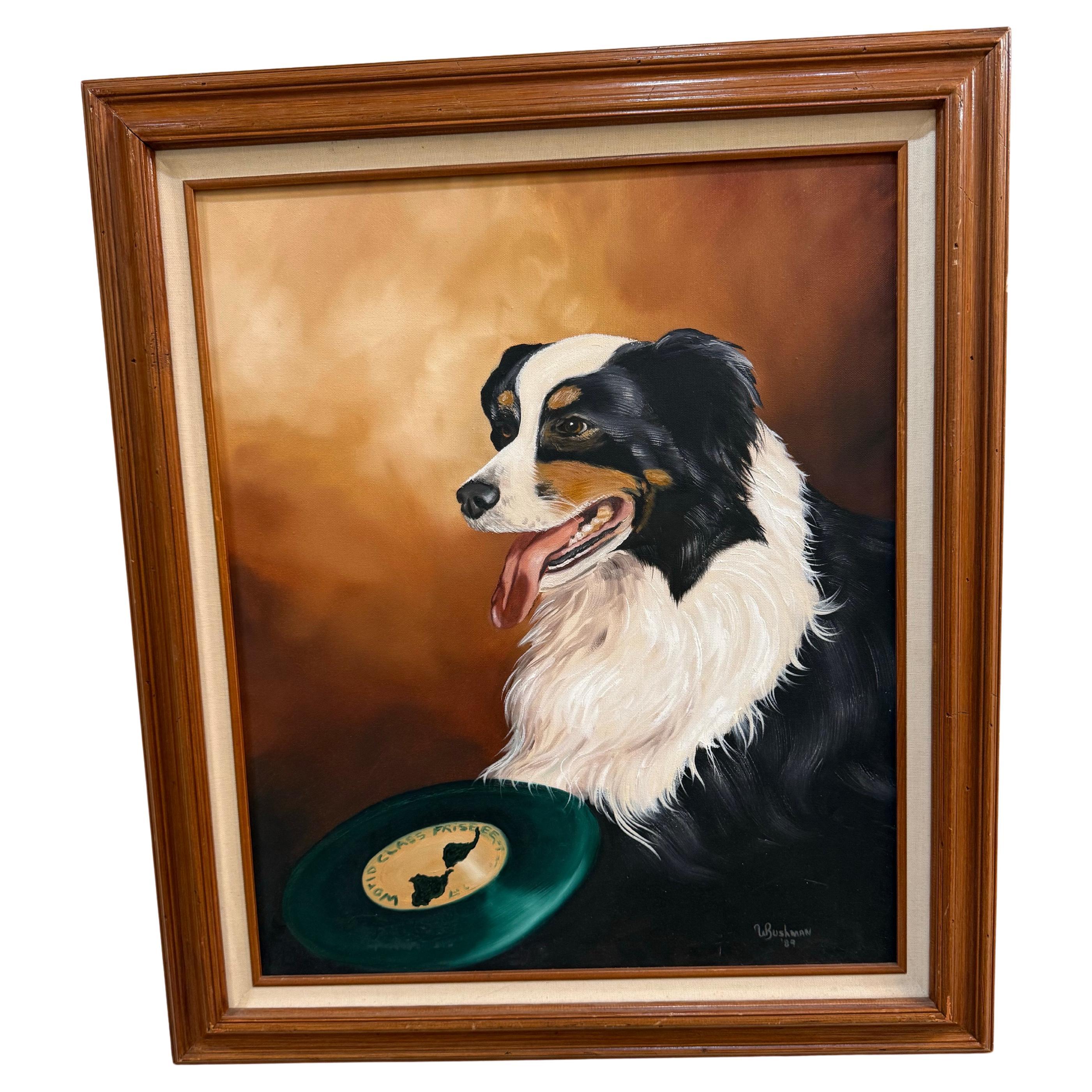 Original Bushman Dog Portrait, Framed, 1989