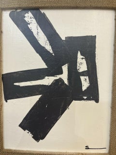 Original B&W Moderne abstrakte Skulptur in antikem Goldrahmen von Shannon Weir