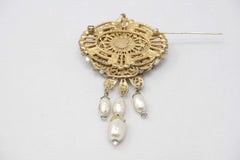 Original by Robert Faux Pearls and Rhinestones Brooch