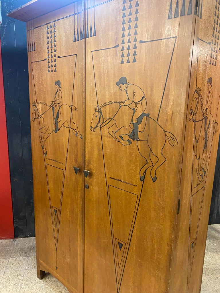 Original Cabinet Decorated with Horses and Jockeys Early 20th Century ...