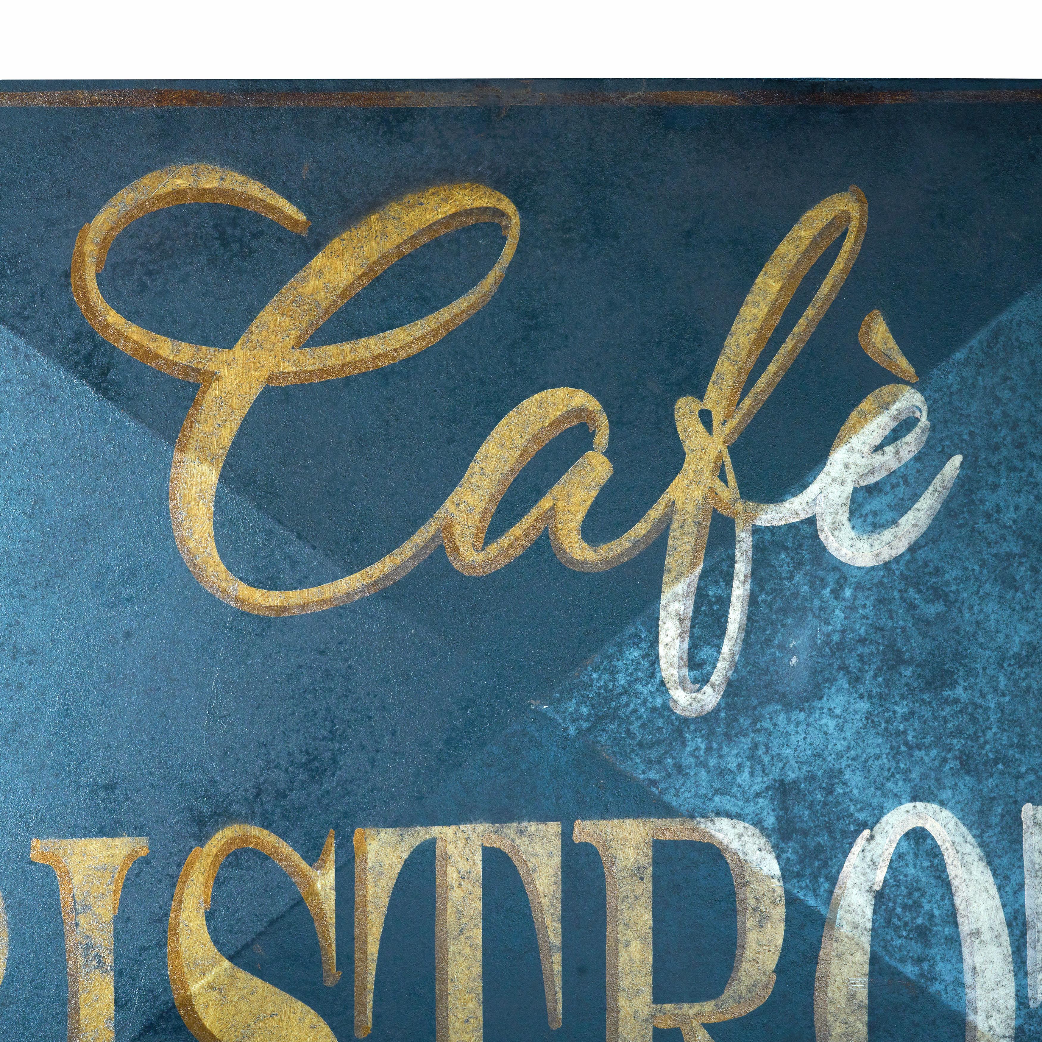 Iron Original Cafe Bistro Sign For Sale