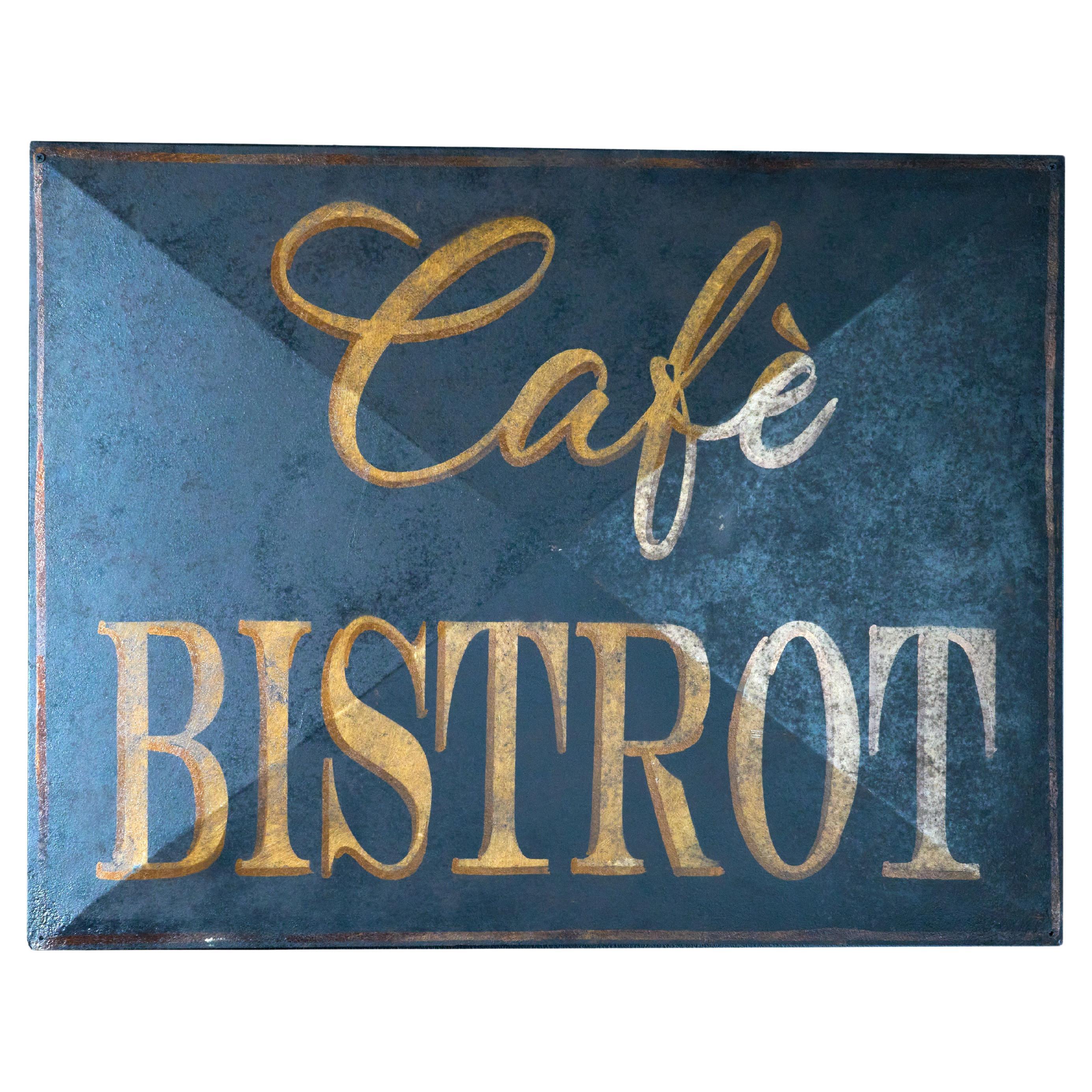 Cafe Bistroschild im Originalstil im Angebot