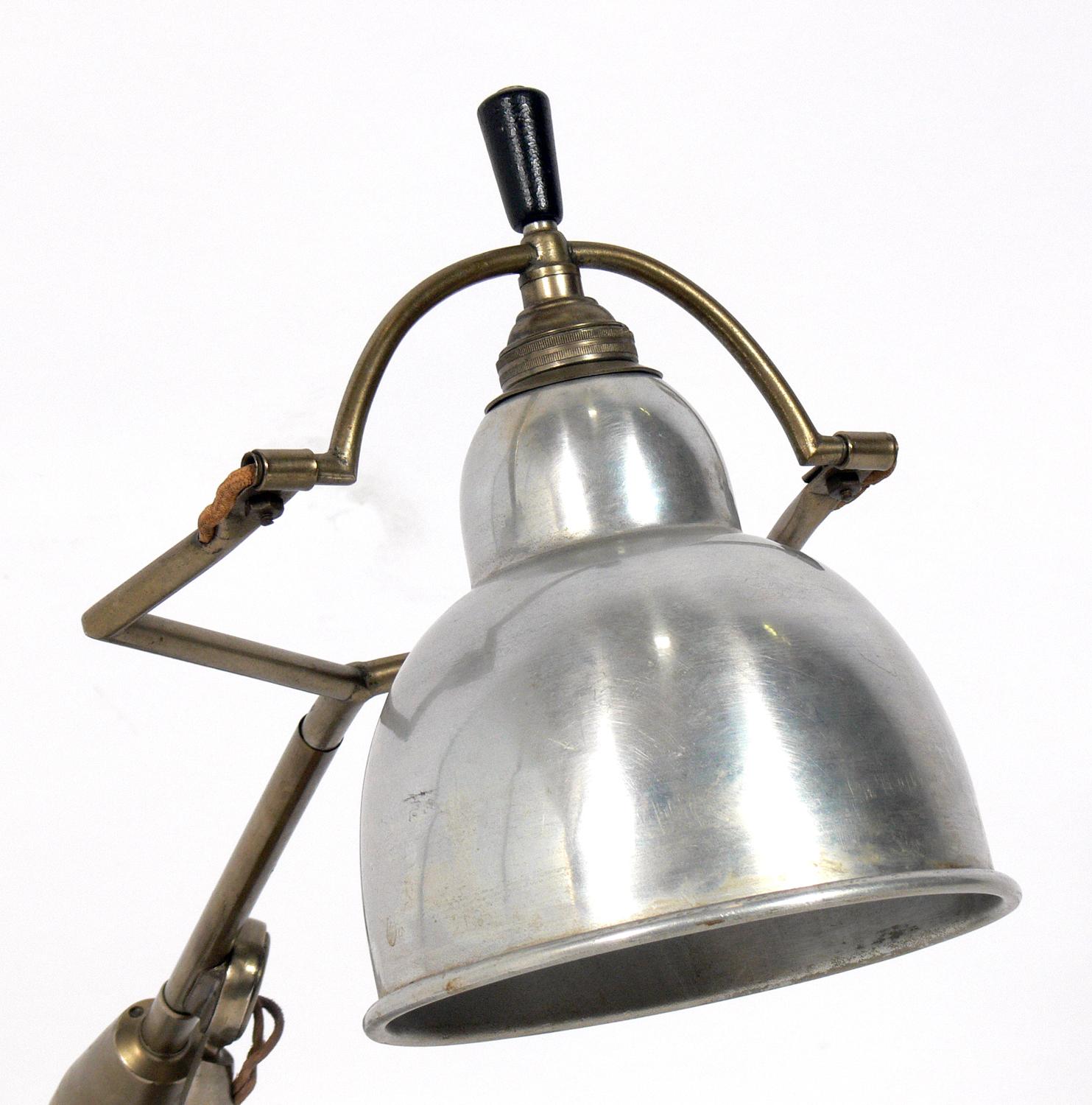 Lacquered Original Cantilevered Art Deco Lamp by Edouard-Wilfred Buquet
