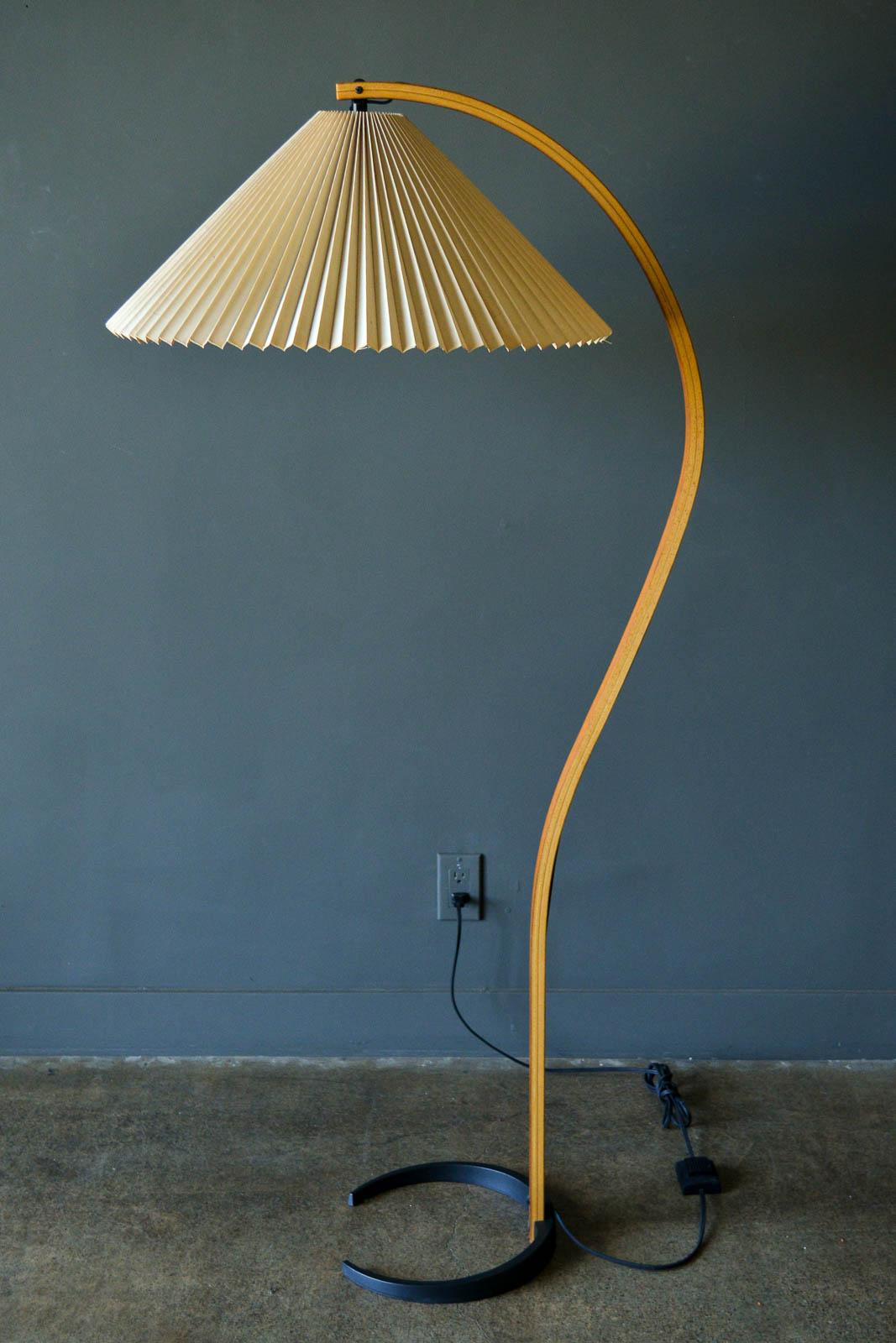 Mid-Century Modern Original Caprani Bentwood Floor Lamp, ca. 1970