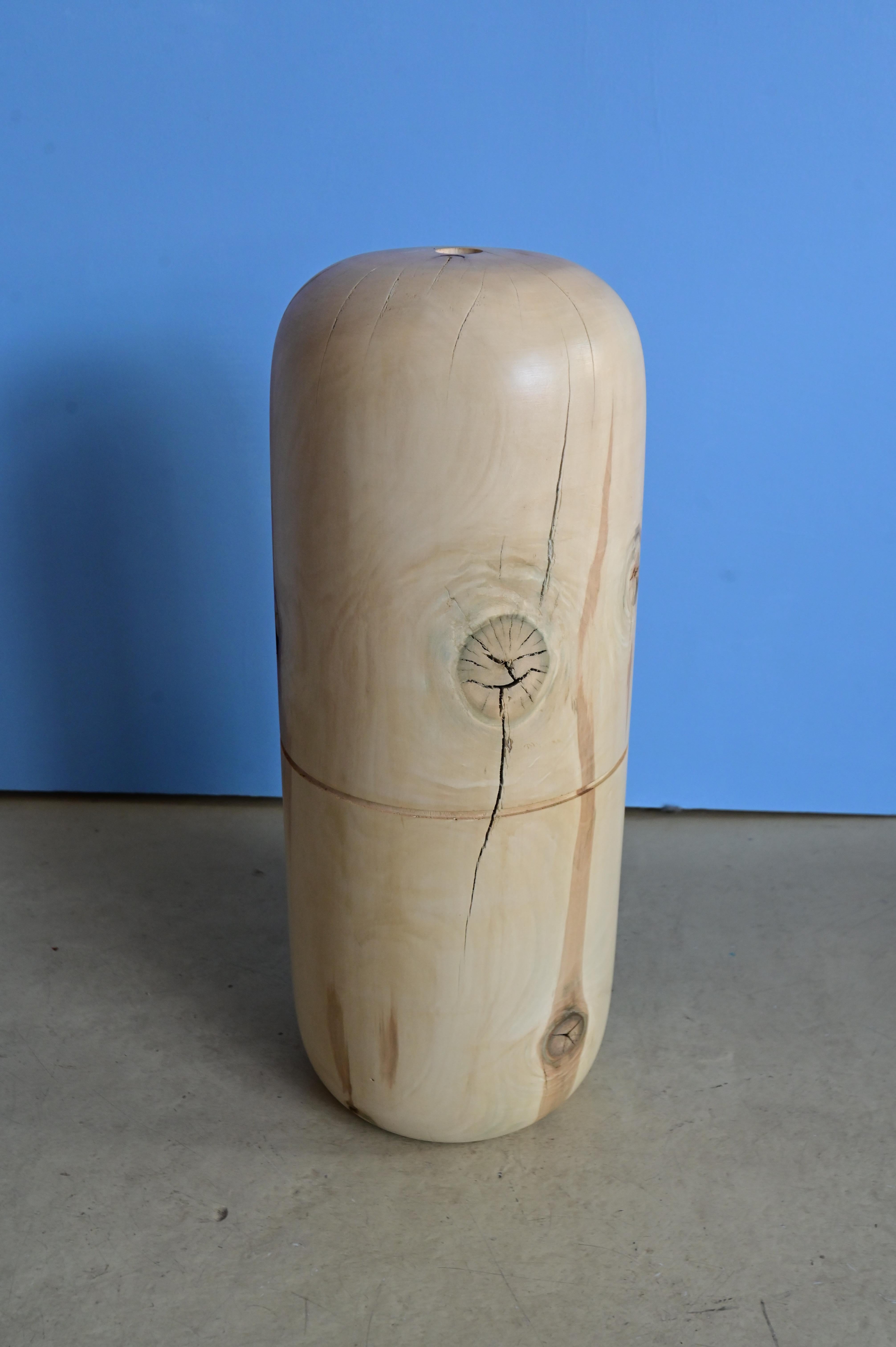 Organic Modern Original Capsule Wooden Floor Vase For Sale