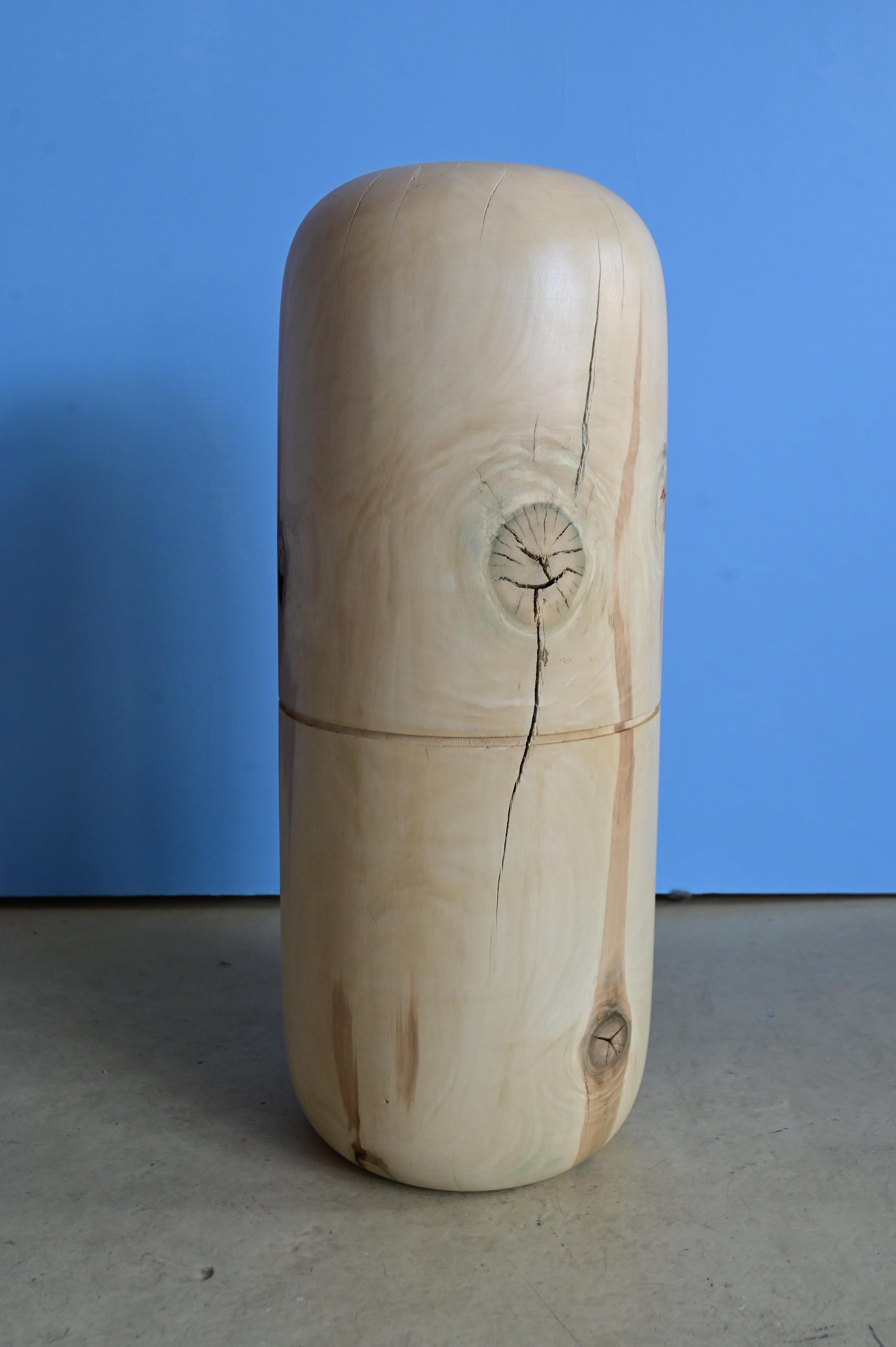 American Original Capsule Wooden Floor Vase For Sale