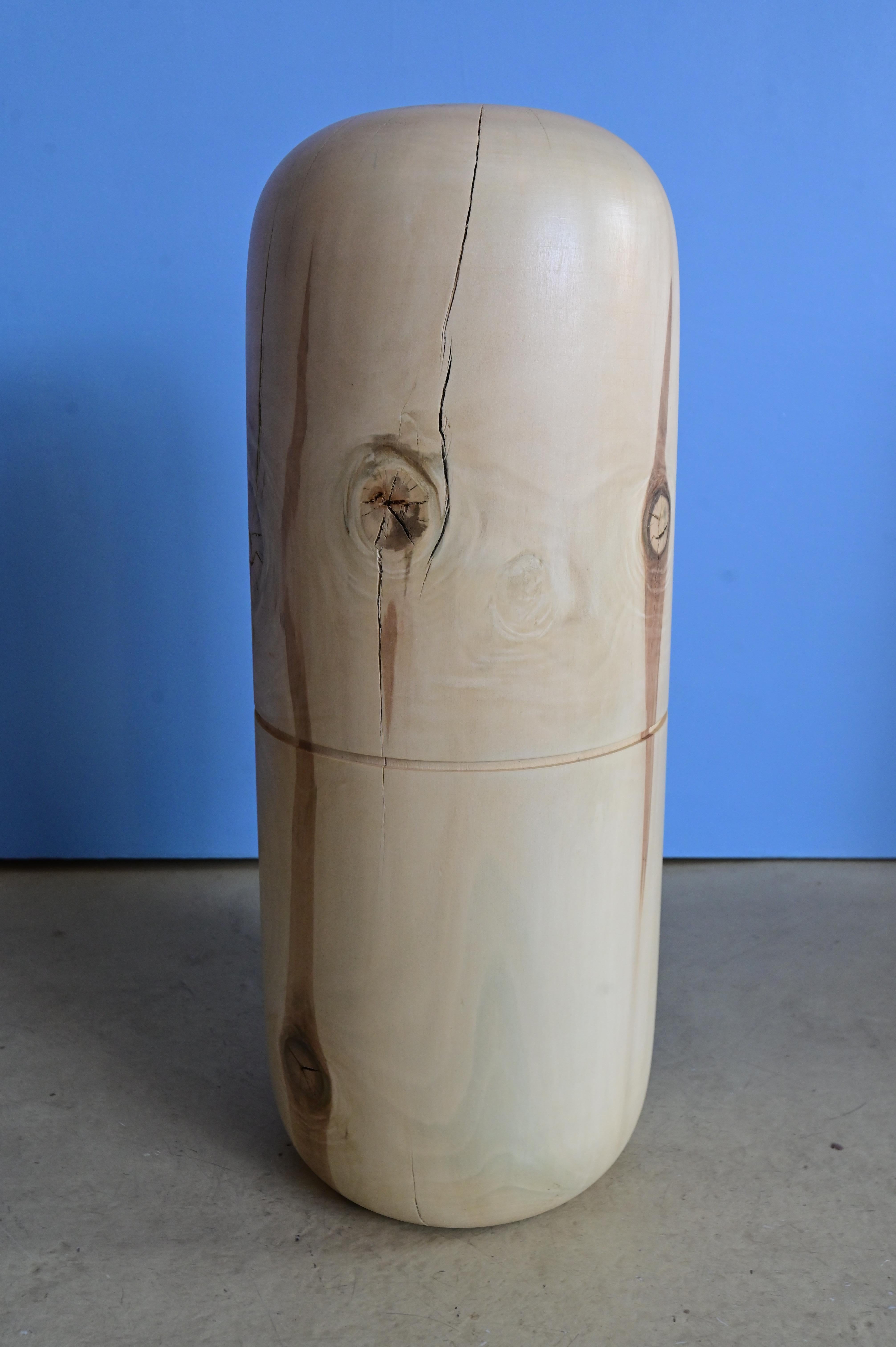 Contemporary Original Capsule Wooden Floor Vase For Sale