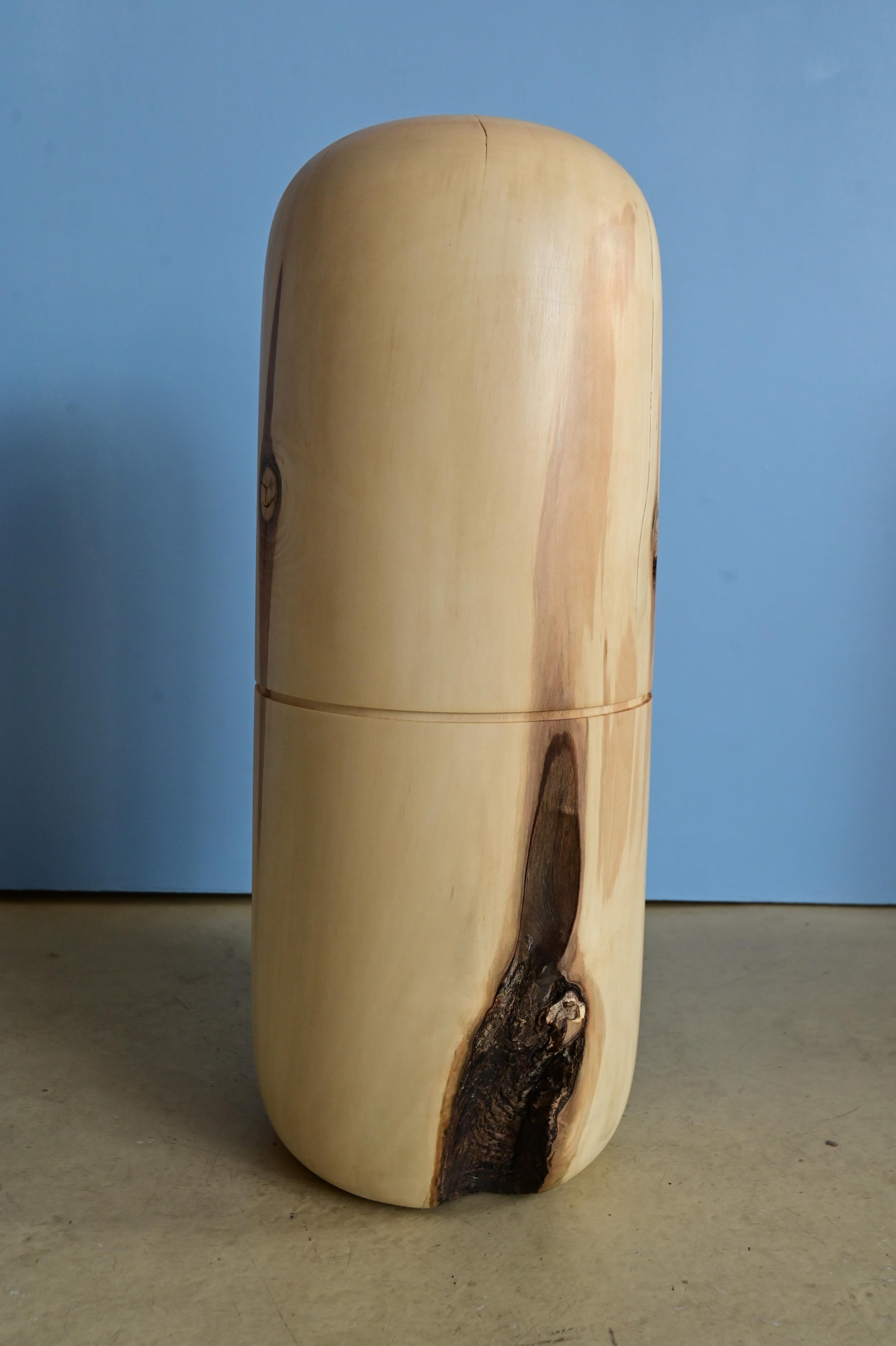 Original Capsule Wooden Floor Vase For Sale 2