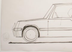 Original Car Design Drawing by Gio Ponti for Touring Carrozzeria Milan, 1952