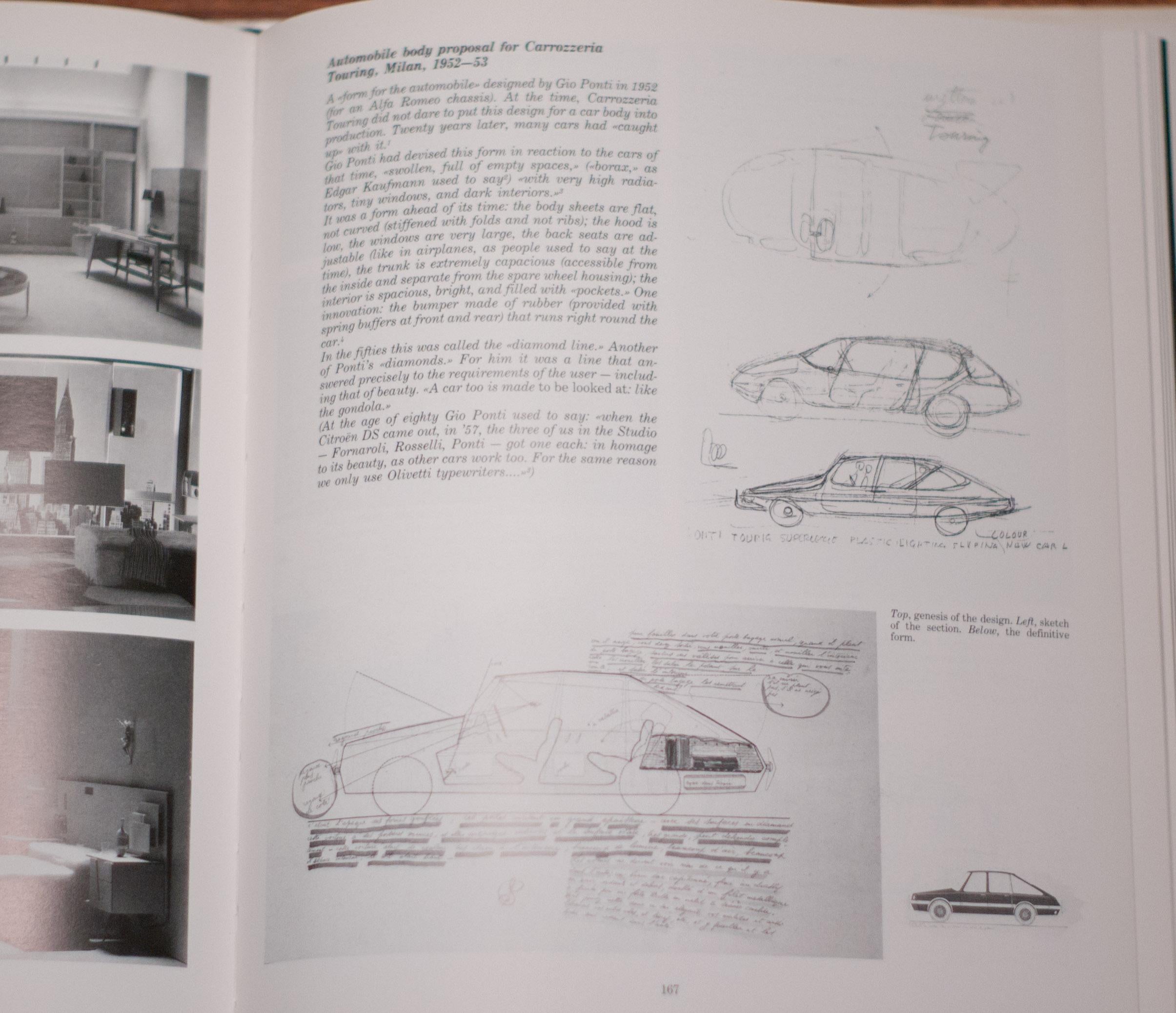 Original-Auto-Design-Zeichnung von Gio Ponti für Touring Carrozzeria Mailand, 1952 (Italienisch) im Angebot