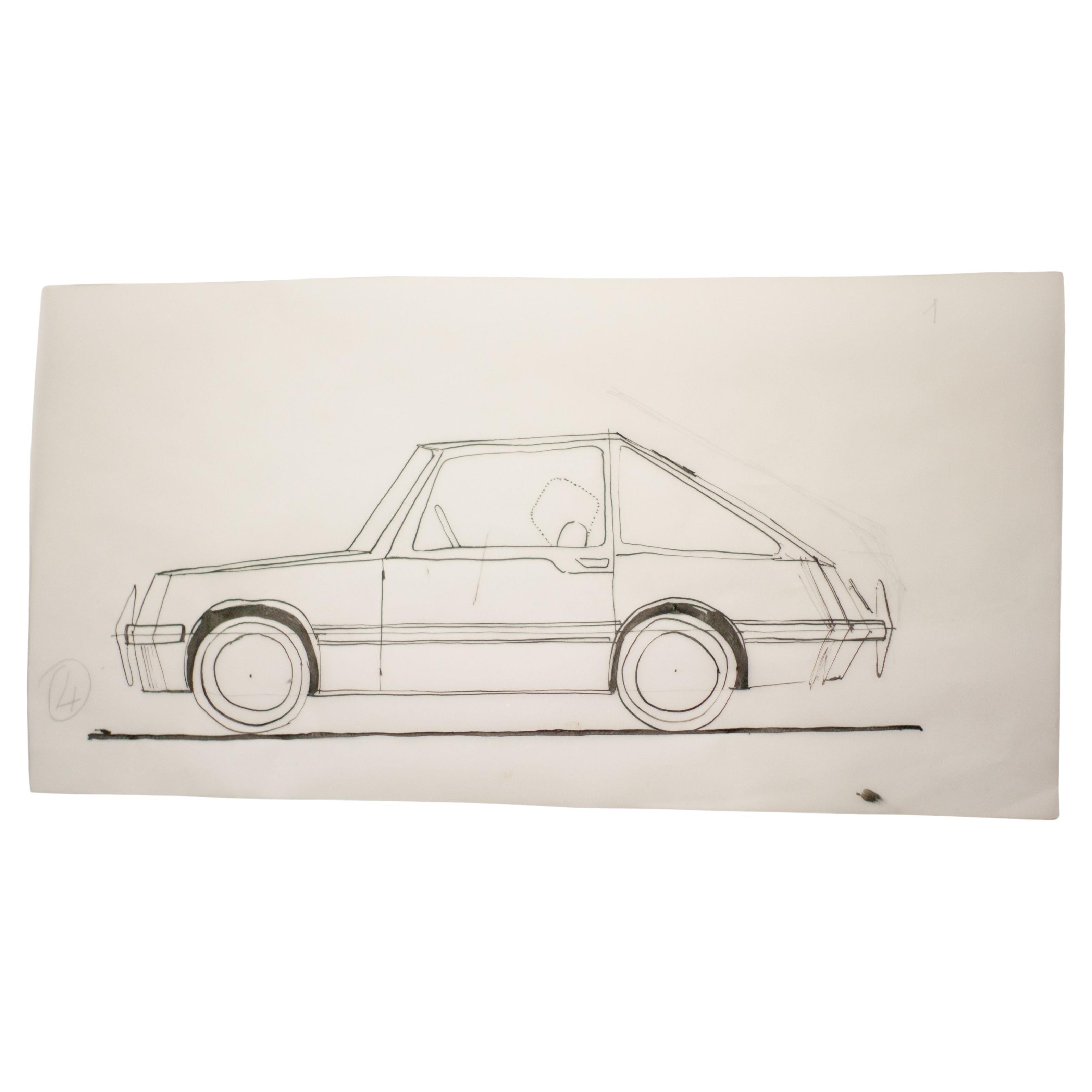 dessin d'origine de Gio Ponti pour le tournage de Carrozzeria à Milan, 1952 en vente