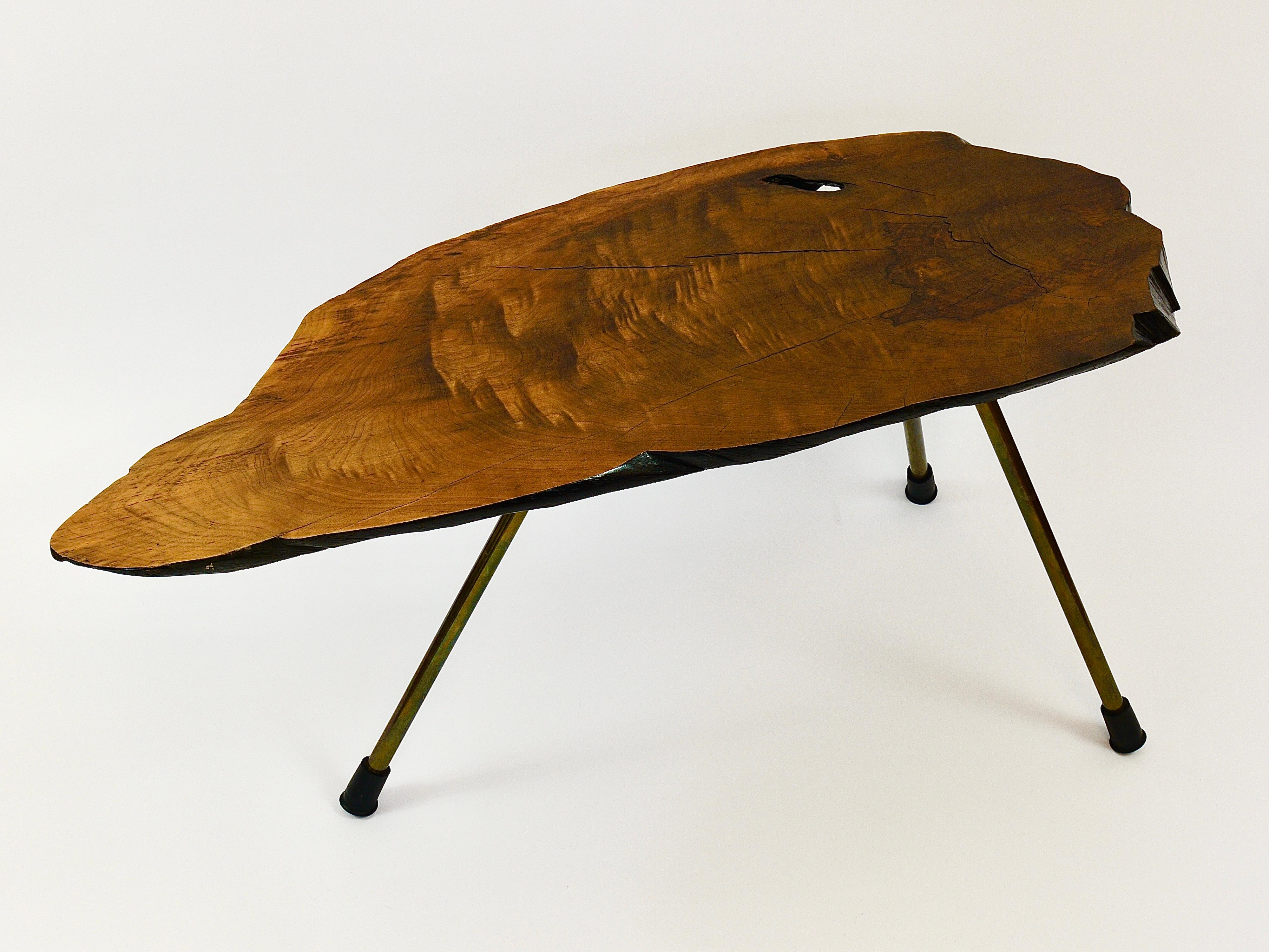 Original Carl Aubock Large Mid-Century Walnut Tree Trunk Coffee Table, 1950s For Sale 3