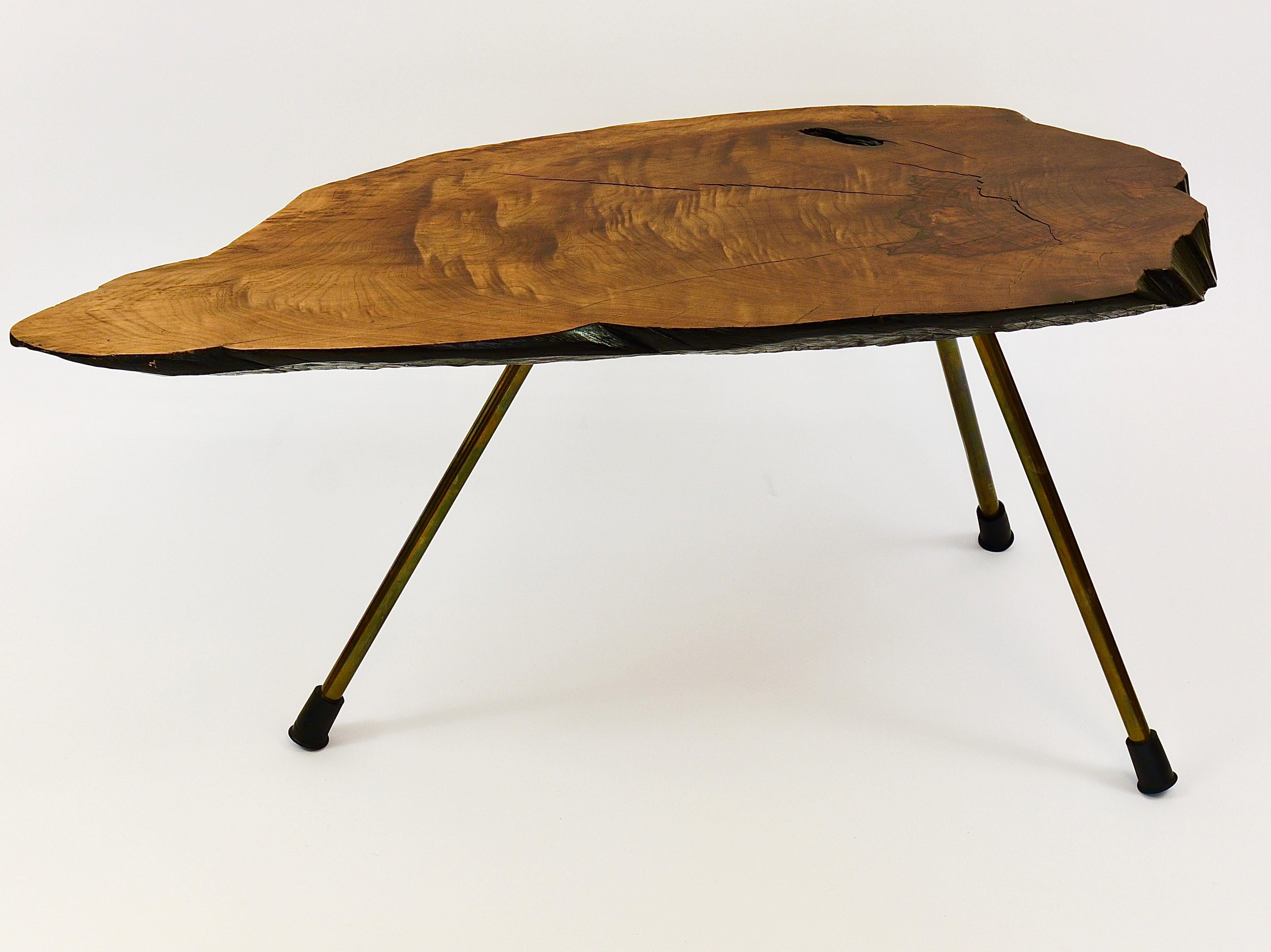 Original Carl Aubock Large Mid-Century Walnut Tree Trunk Coffee Table, 1950s For Sale 4