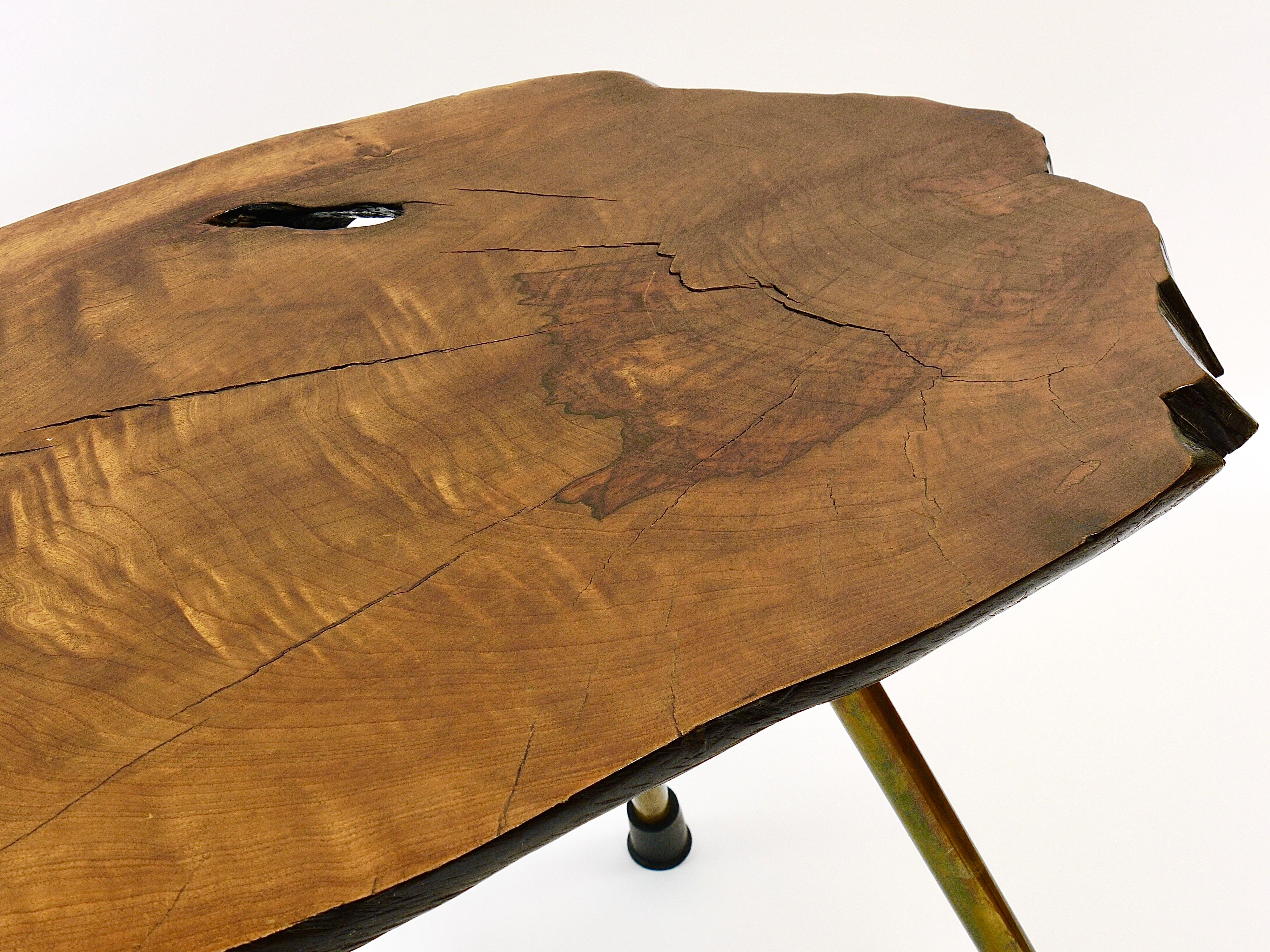 Original Carl Aubock Large Mid-Century Walnut Tree Trunk Coffee Table, 1950s For Sale 10